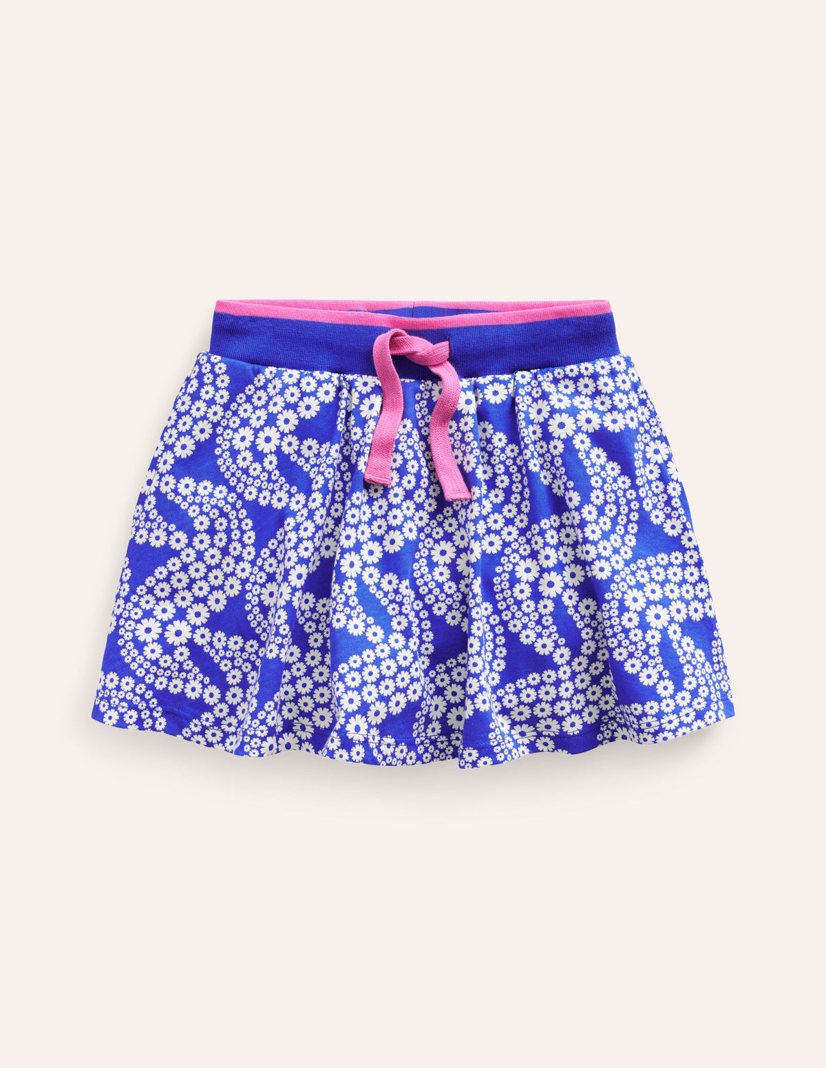Gemusterter Jersey-Skort-Griechisches Blau Gänseblümchen Welle-1