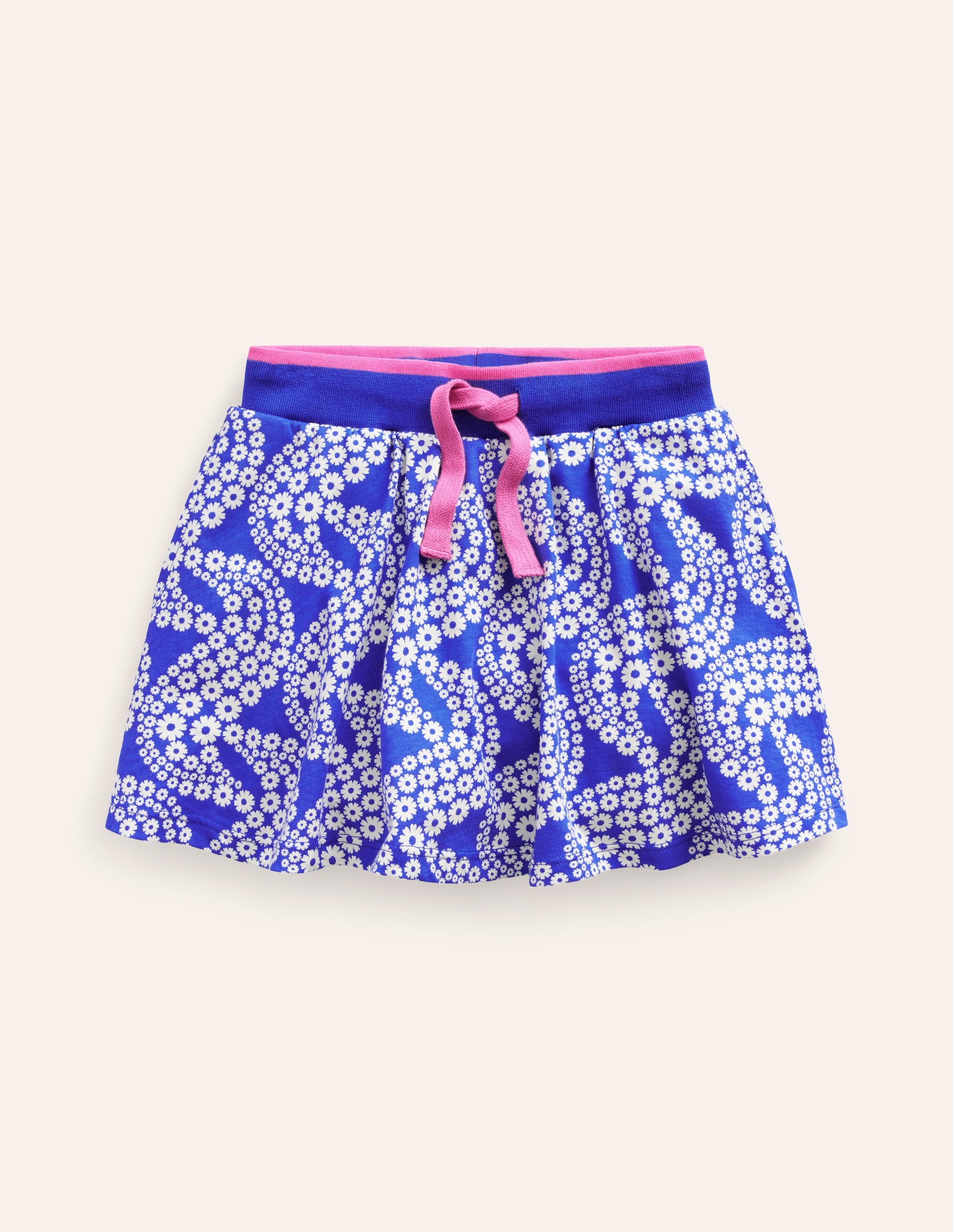 Gemusterter Jersey-Skort-Griechisches Blau Gänseblümchen Welle - Image 1