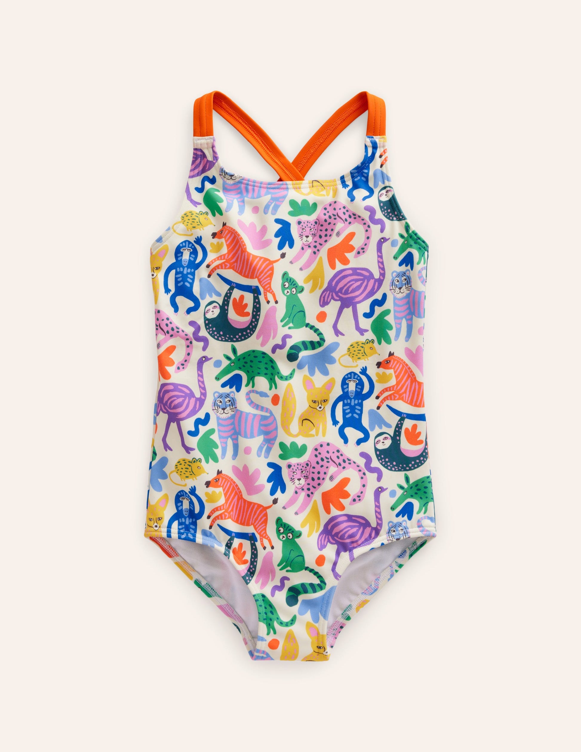 Maillot de bain imprimé croisé dans le dos-Copains de safari multi-2