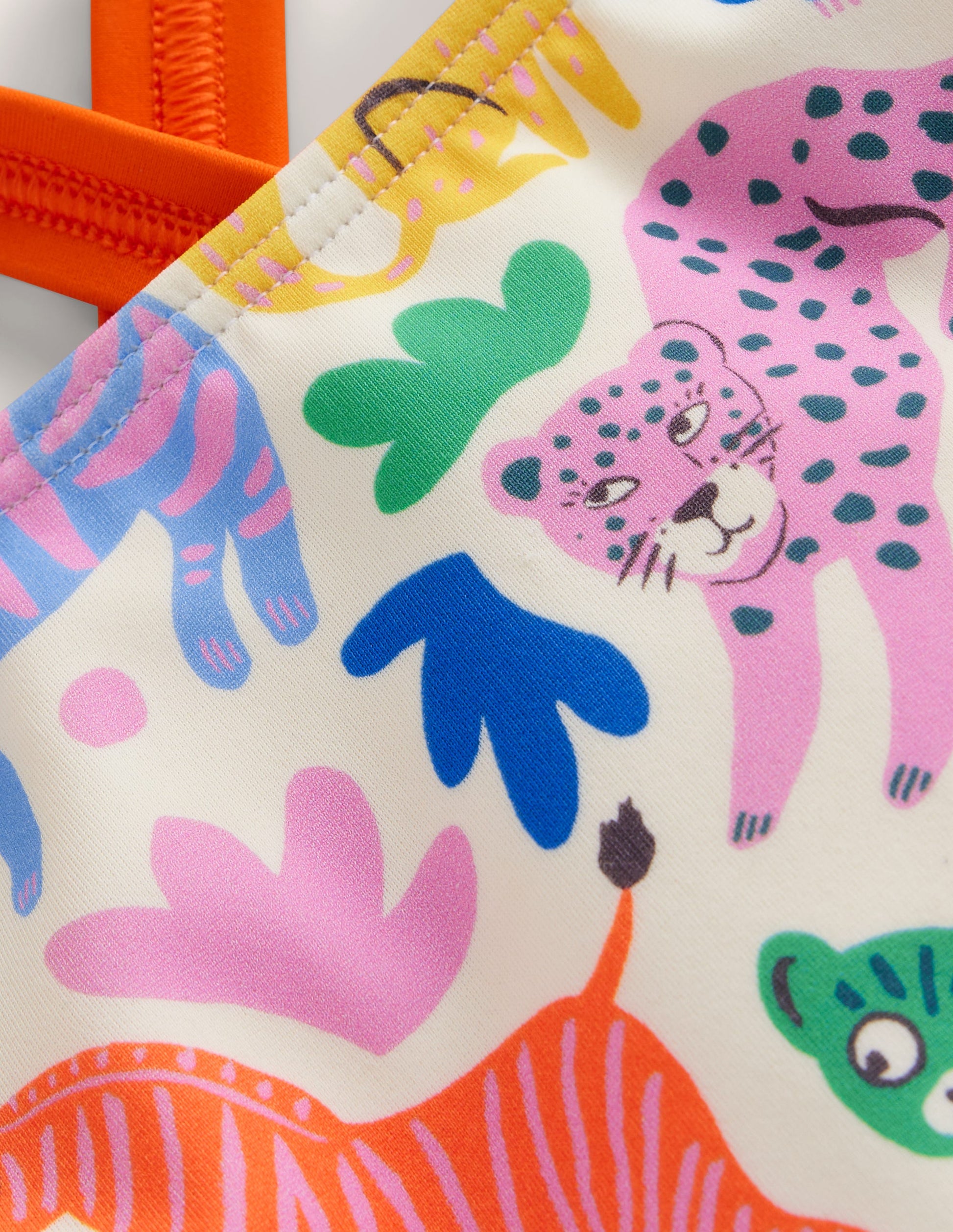 Maillot de bain imprimé croisé dans le dos-Copains de safari multi-4