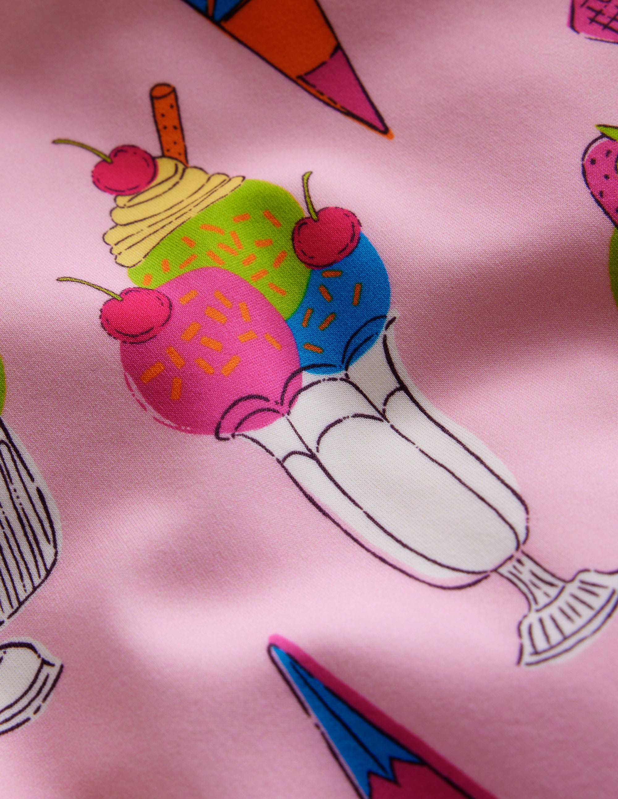 Maillot de bain imprimé croisé dans le dos-Glaces roses - Image 3