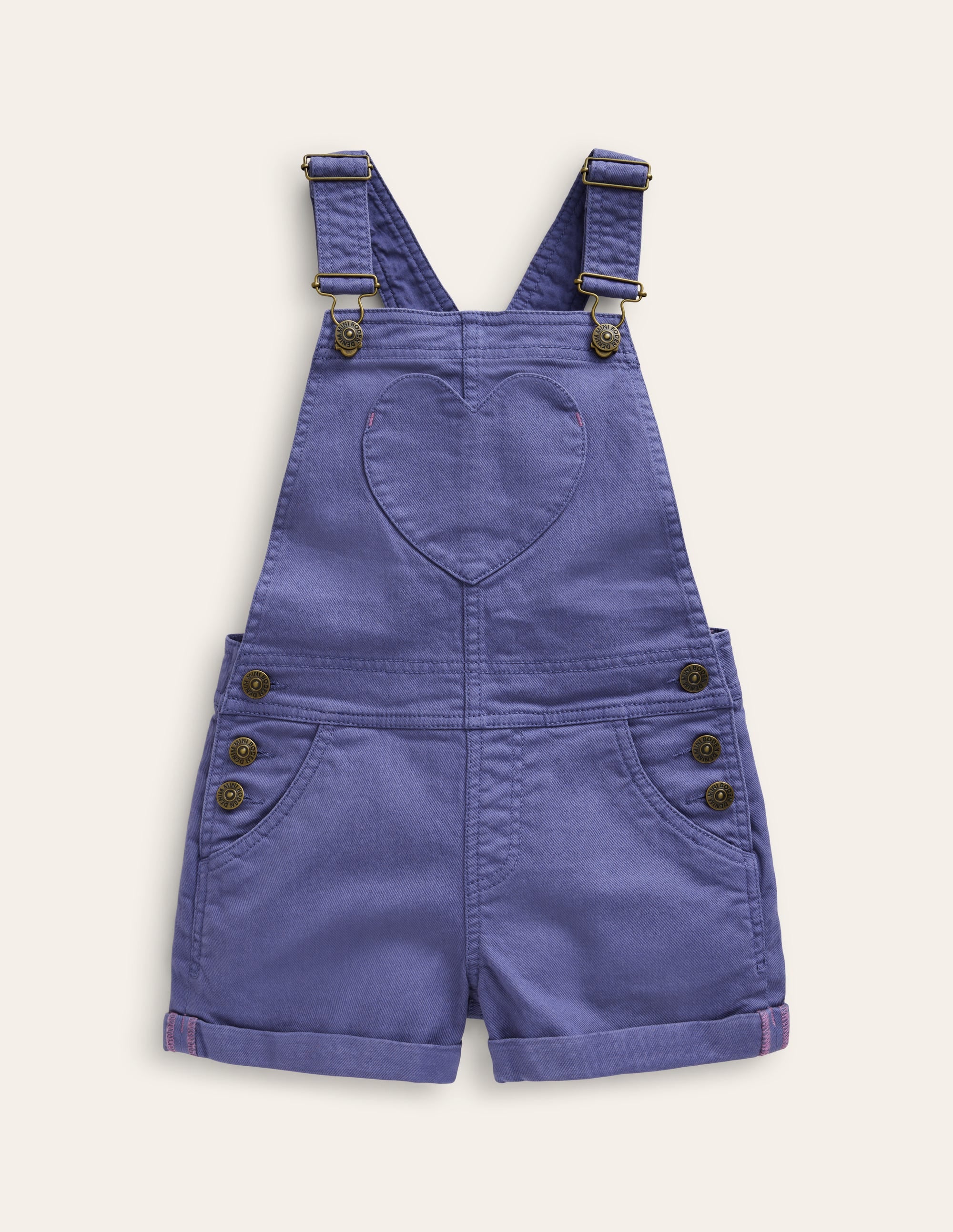 Kurze Latzhose mit Herztaschen-Roboterblau - Image 1