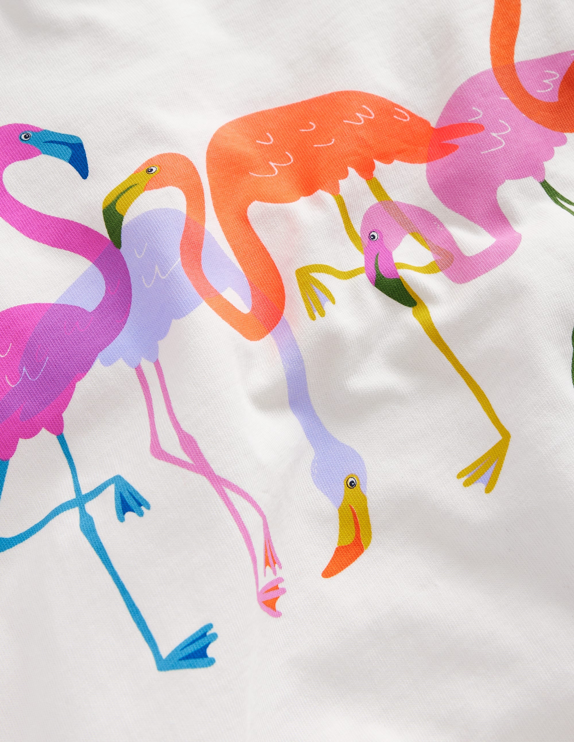 Oberteil mit grafischem Druck-Naturweiß Flamingos - Image 2