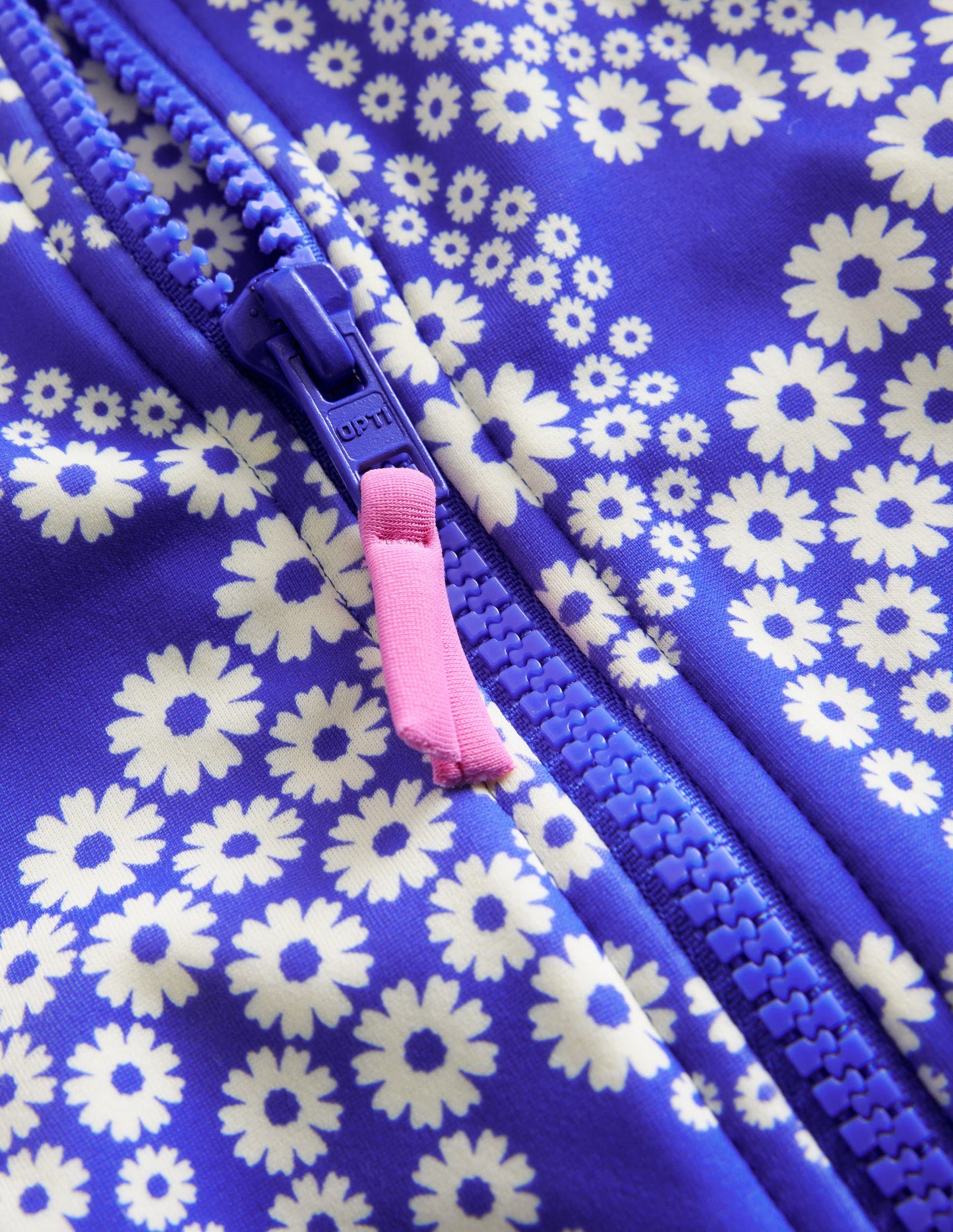 Maillot de bain à manches courtes-Vague pâquerette bleu éblouissant