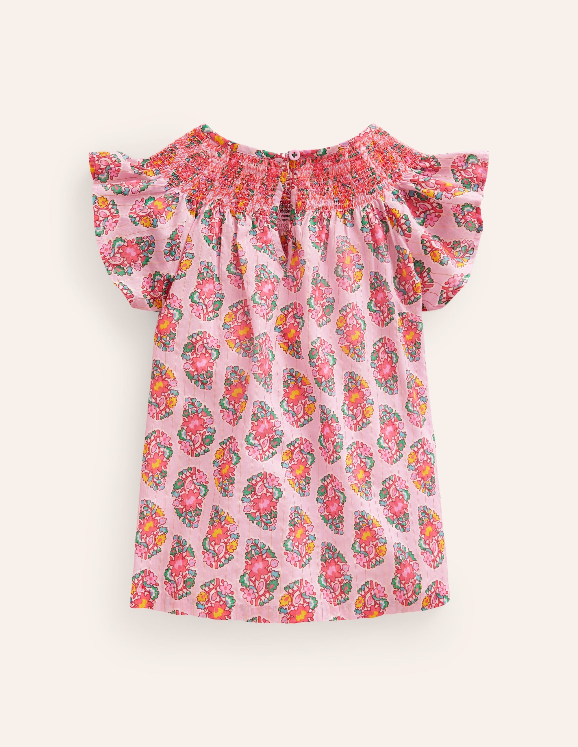 Gewebtes Smokoberteil-Zuckermandel Rosa Paisley - Image 4