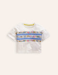 Lockeres T-Shirt-Florale Streifen