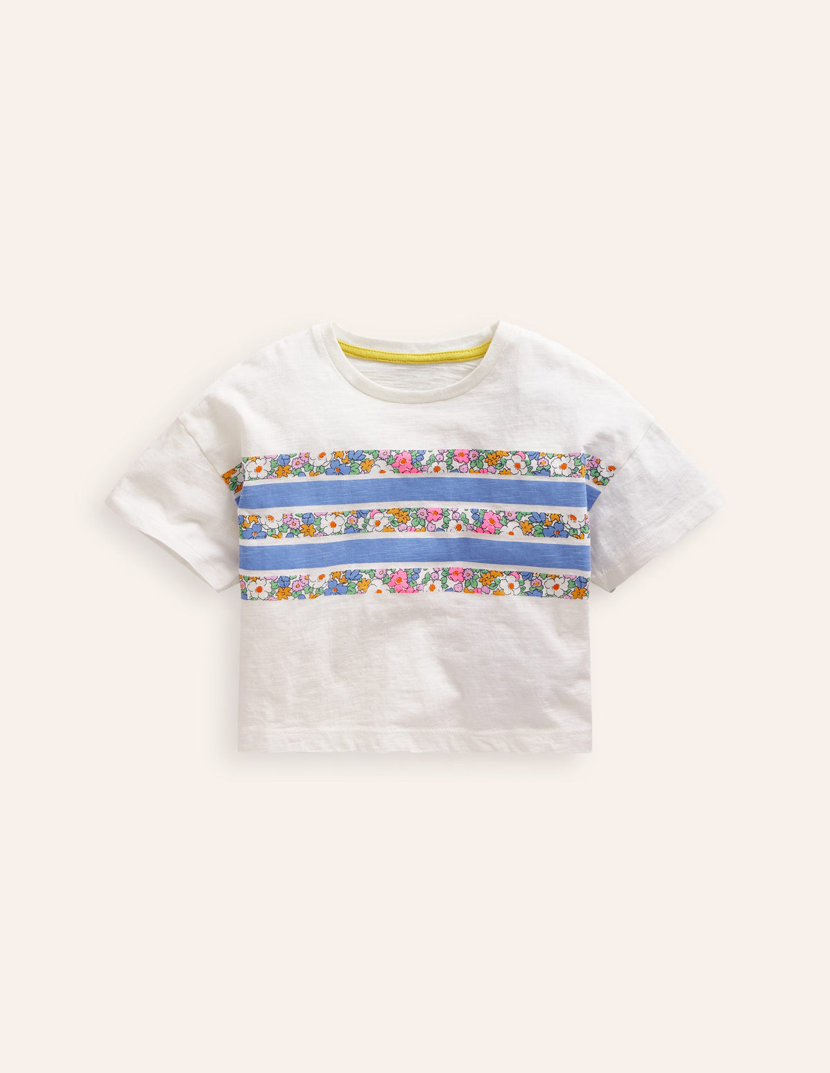 Lockeres T-Shirt-Florale Streifen - Image 1
