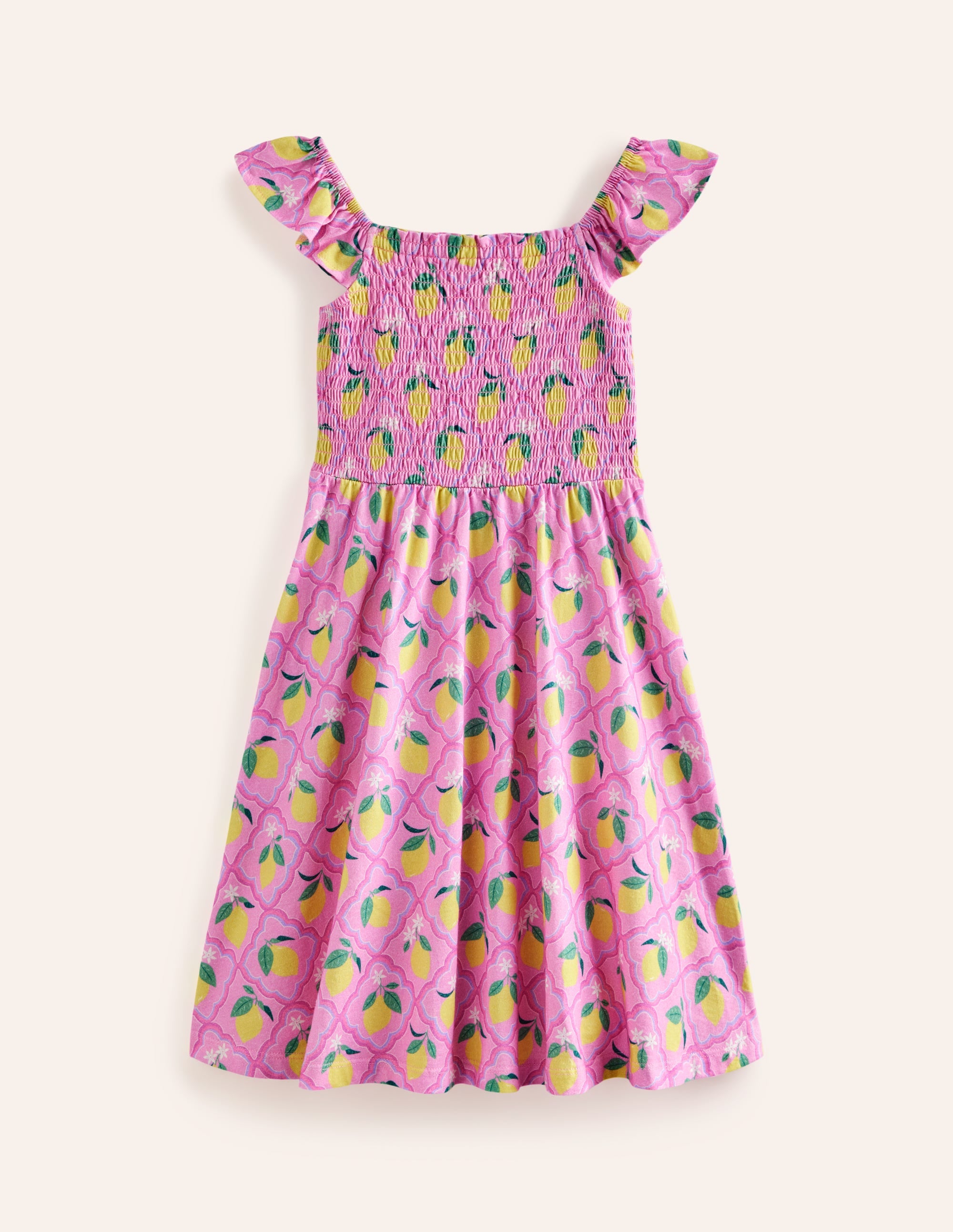 Robe froncée en jersey-Citronneraie rose - Image 1