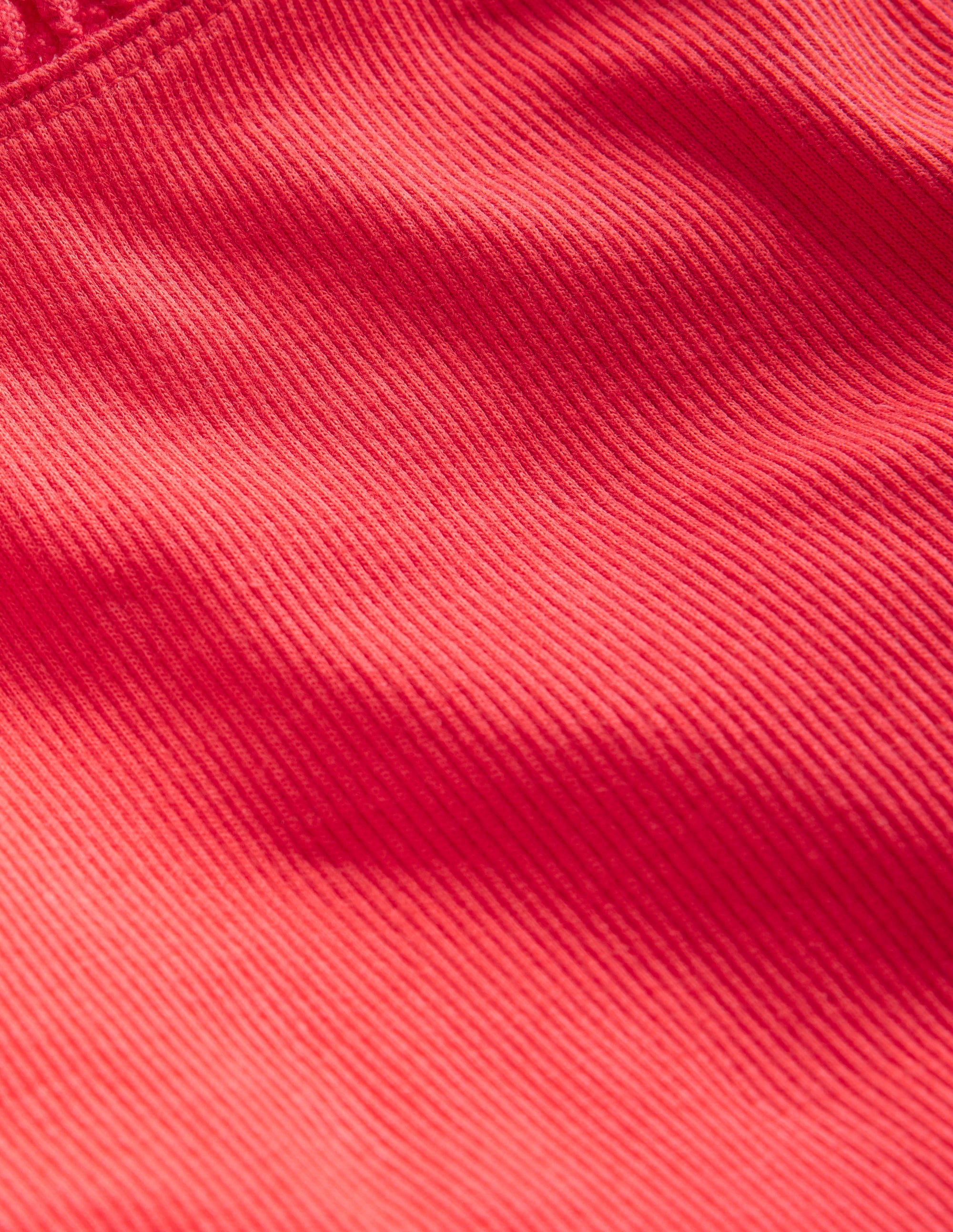 Débardeur côtelé à bordure en dentelle-Rouge confiture - Image 3