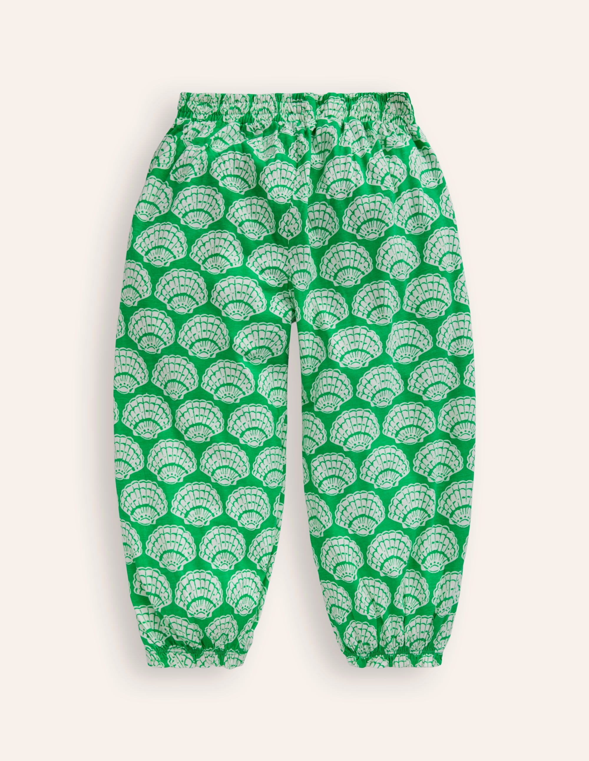 Pantalon sarouel en jersey-Coquillages vert petit pois - Image 2