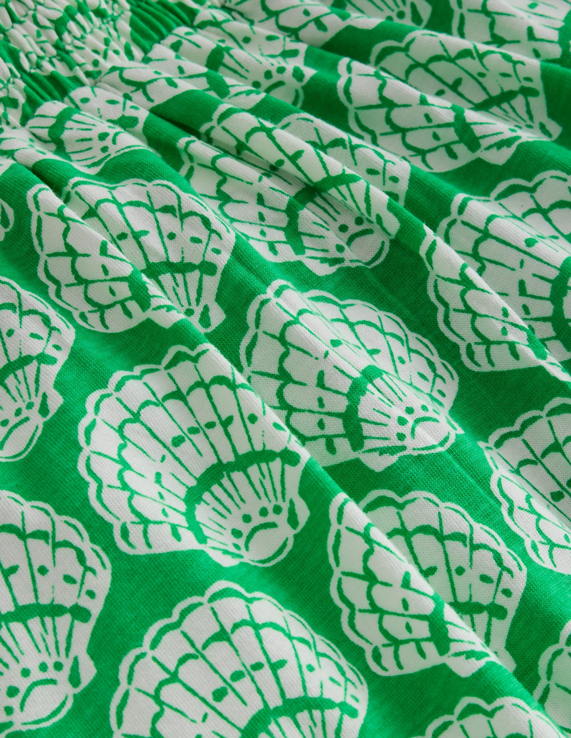 Pantalon sarouel en jersey-Coquillages vert petit pois - Image 3