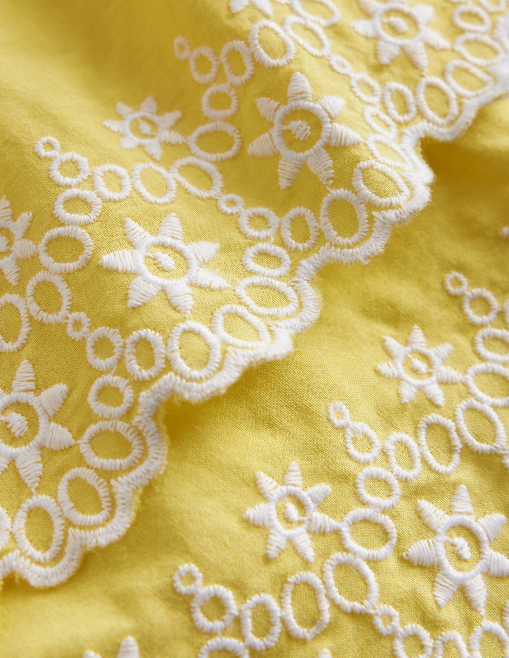 T-shirt à broderie anglaise-Jaune zeste/blanc-3