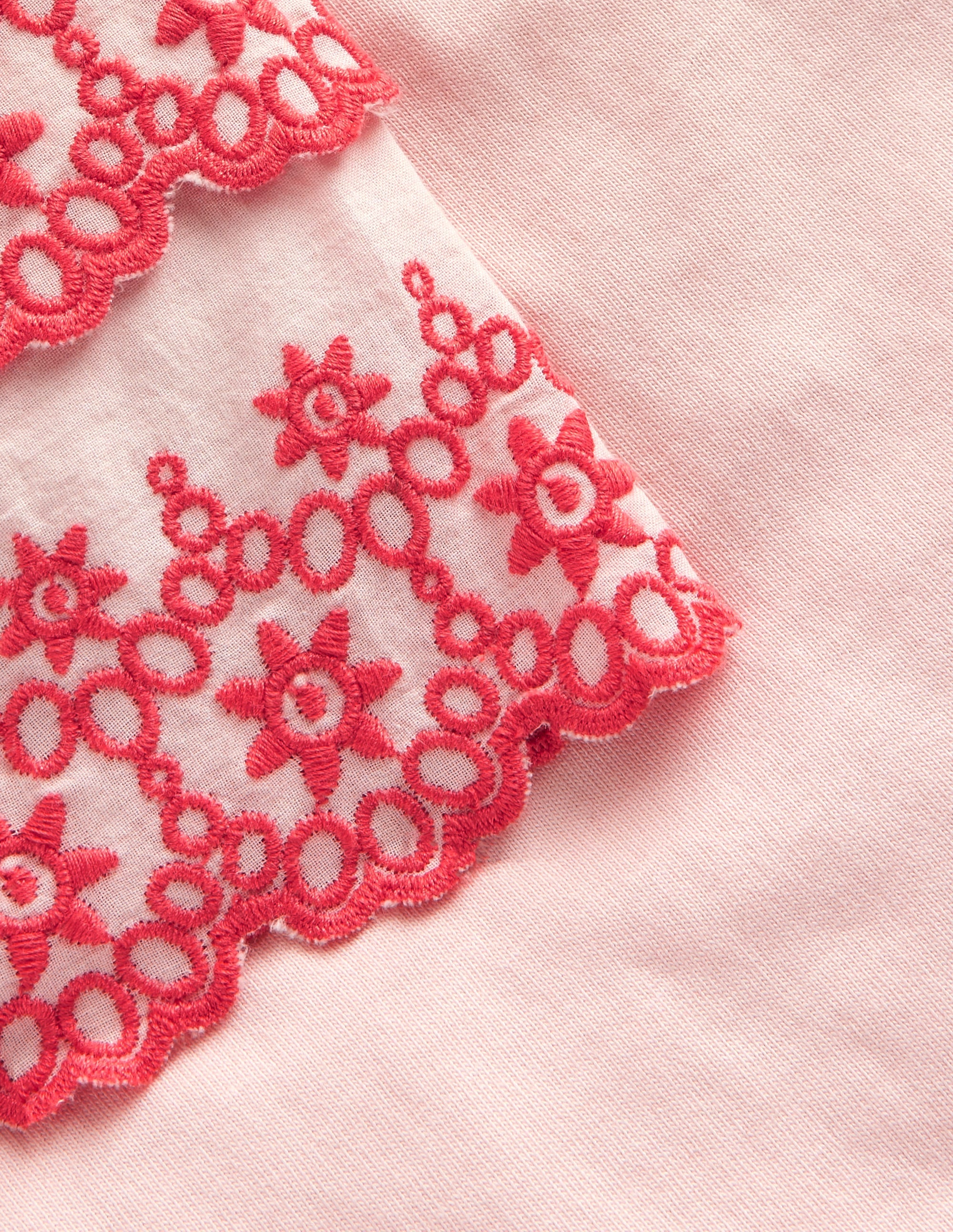 T-shirt à broderie anglaise-Rose/corail - Image 3
