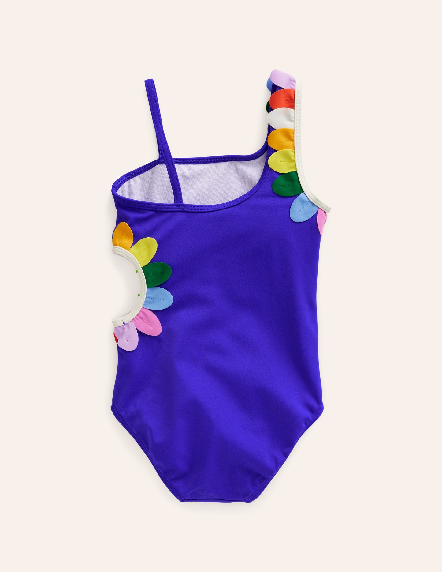 Badeanzug mit Blumen-Cut-outs-Tiefblau Bunt Gänseblümchen