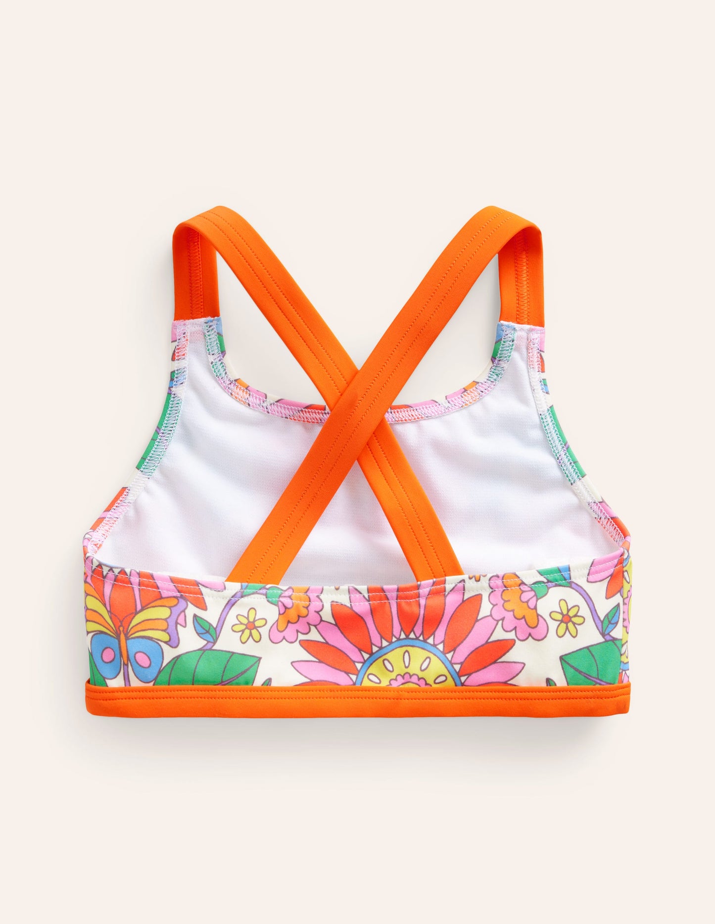 Haut de bikini à dos croisé-Motif Daisy Vine multi