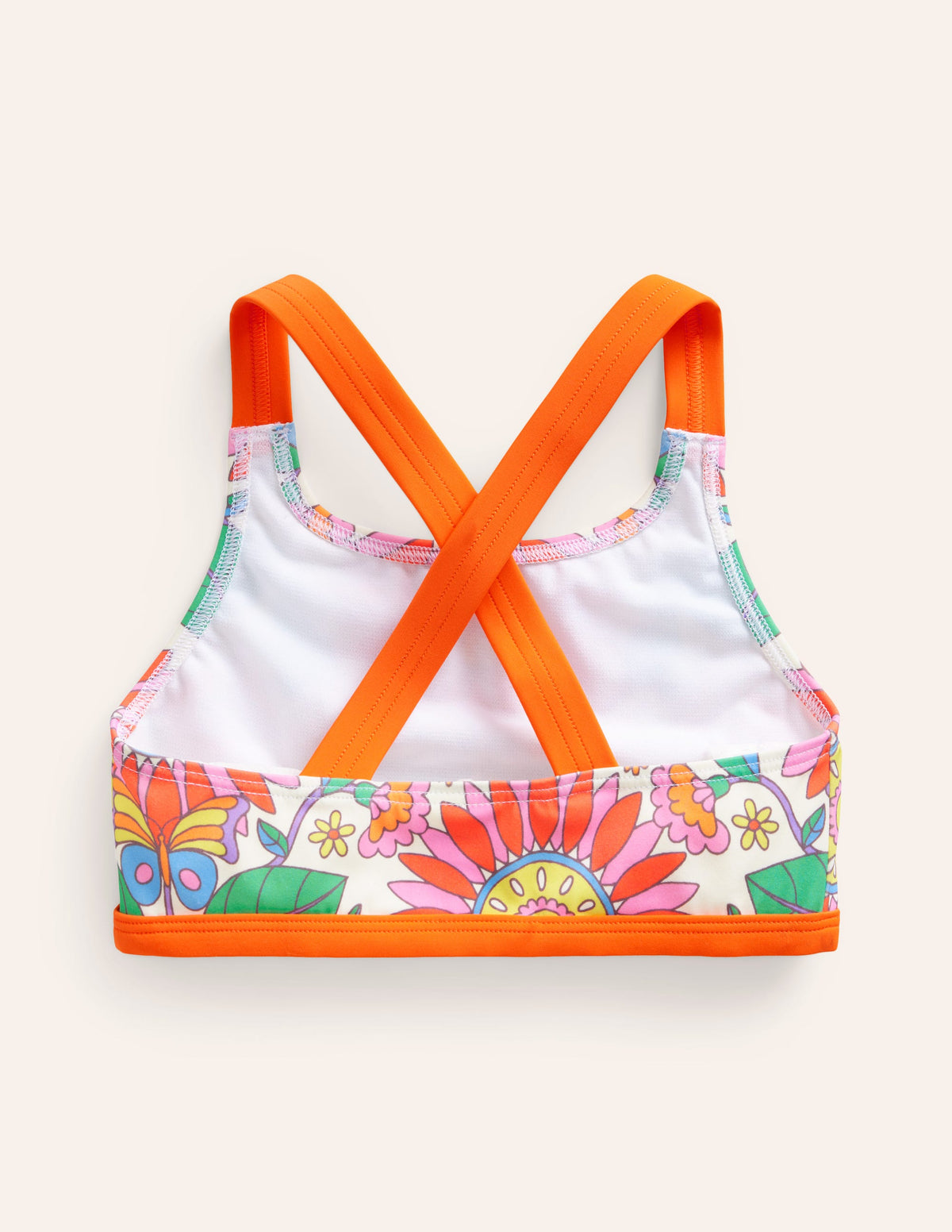 Bikinioberteil mit gekreuzten Rückenträgern-Bunt Gänseblümchen - Image 2