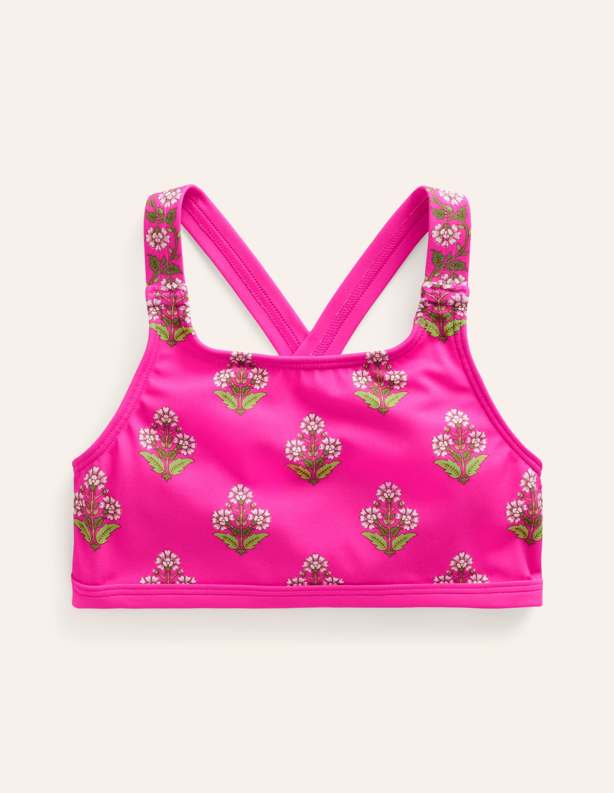 Bikinioberteil mit gekreuzten Rückenträgern-Pink Kleiner Holzblock - Image 1