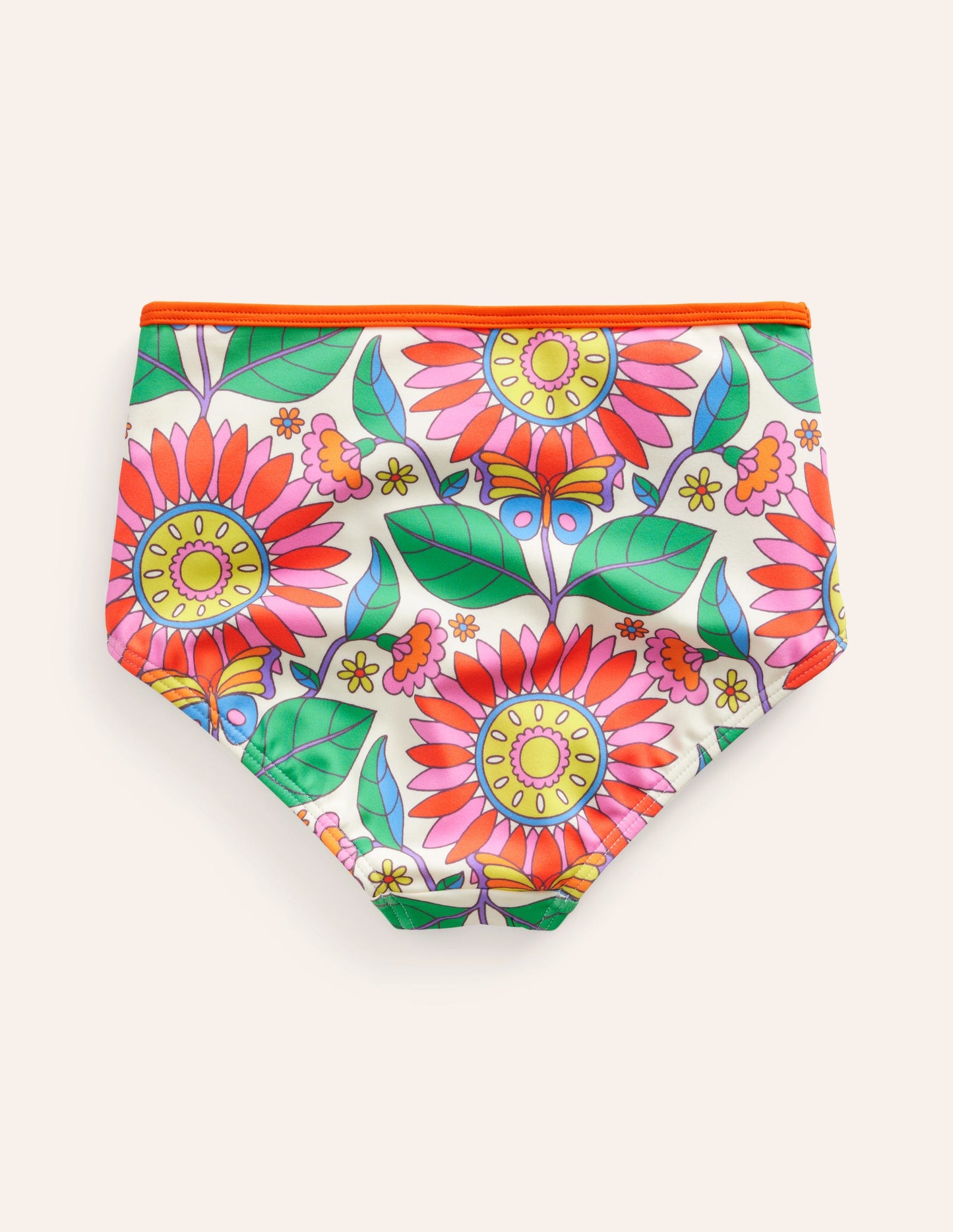 Bikinihose mit hohem Bund-Bunt Gänseblümchen