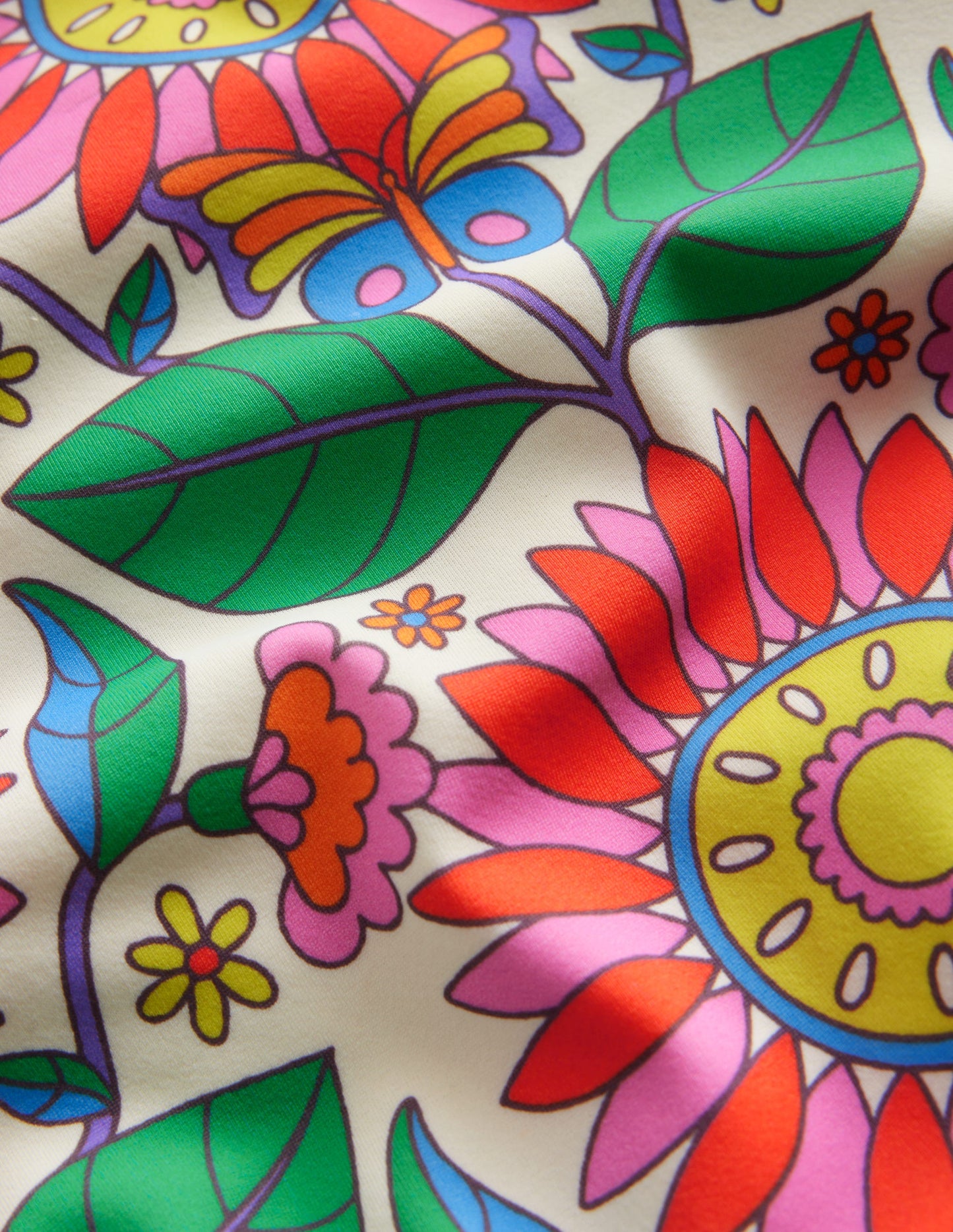 Bikinihose mit hohem Bund-Bunt Gänseblümchen