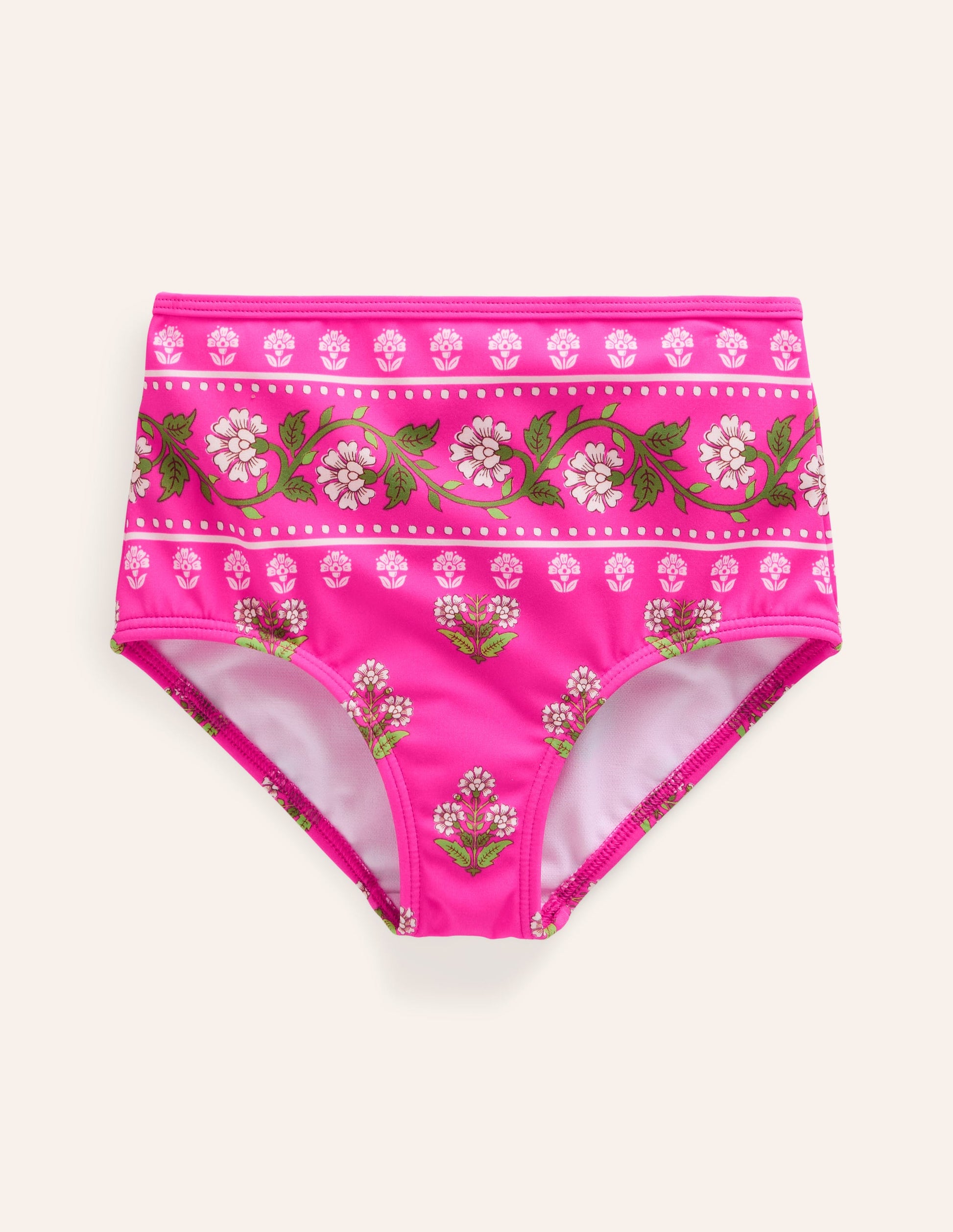 Bikinihose mit hohem Bund-Pink Kleiner Holzblock-1