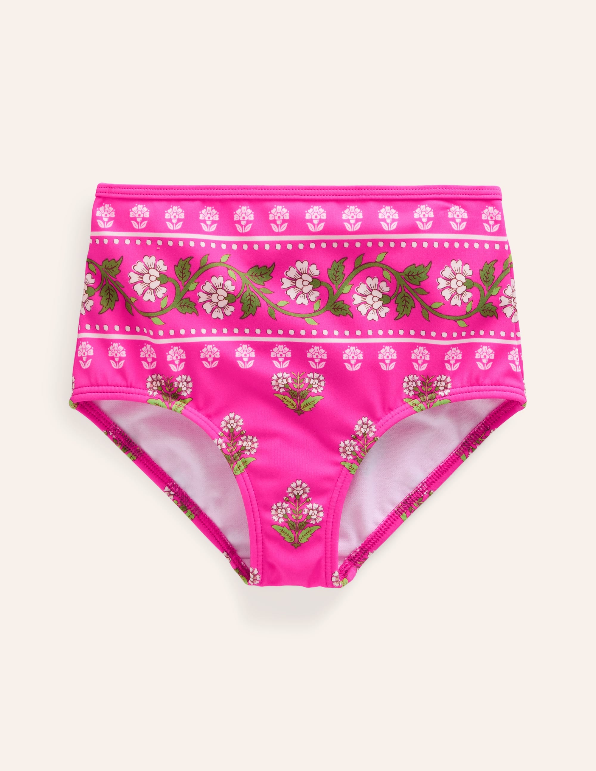 Bikinihose mit hohem Bund-Pink Kleiner Holzblock - Image 1