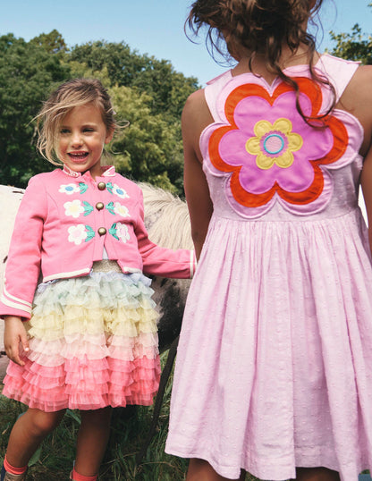 Kleid mit Applikation am Rücken-Zuckermandel-Rosa Blume-4