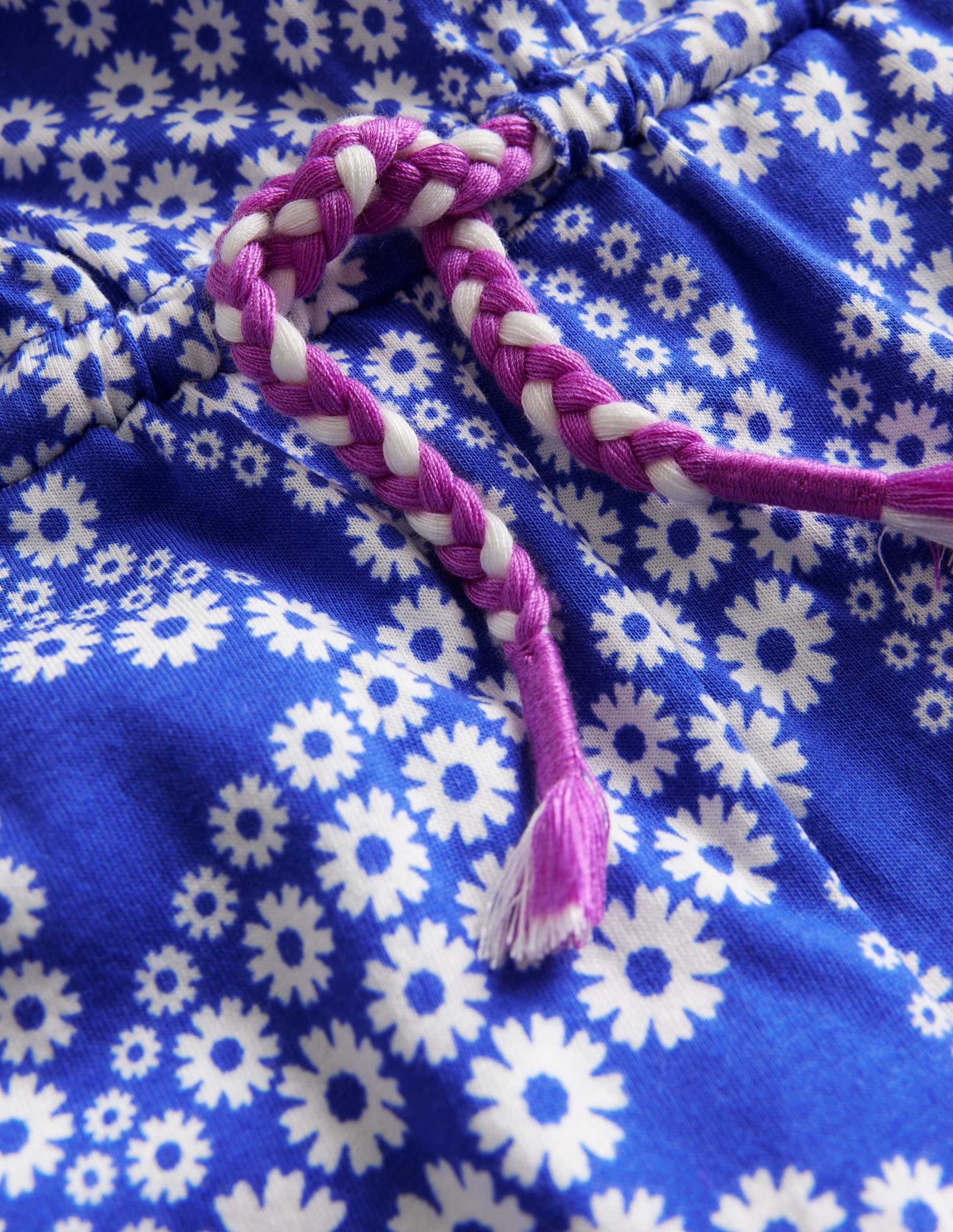 Bedruckter Jumpsuit aus Jersey (WW)-Griechisch Blau Gänseblümchen Welle-3