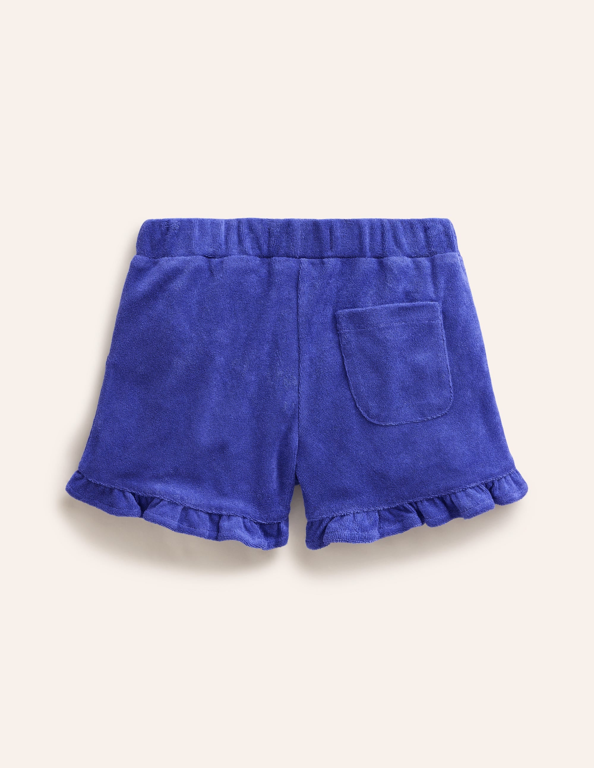 Frottee-Shorts mit Rüschensaum-Tiefblau - Image 2