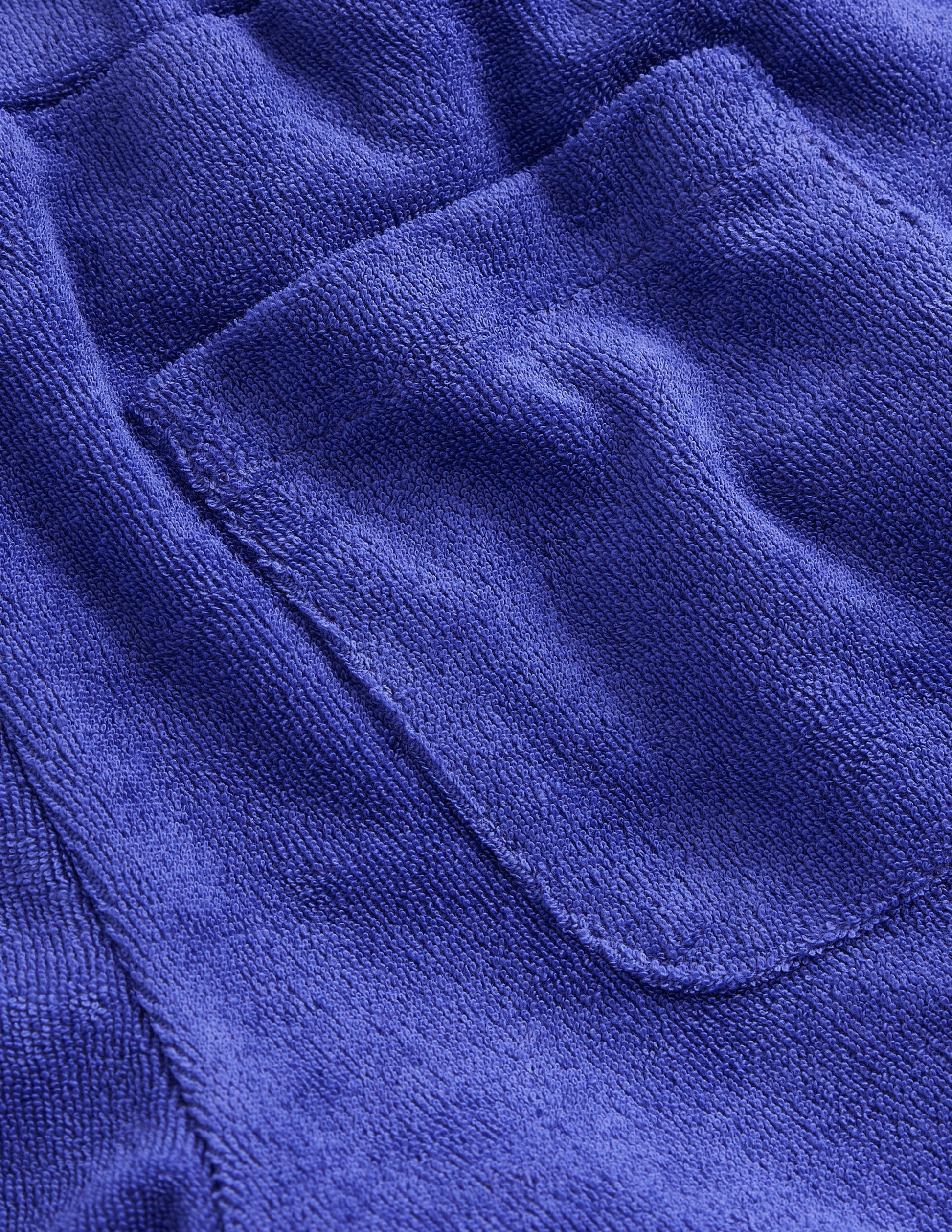 Frottee-Shorts mit Rüschensaum-Tiefblau-3