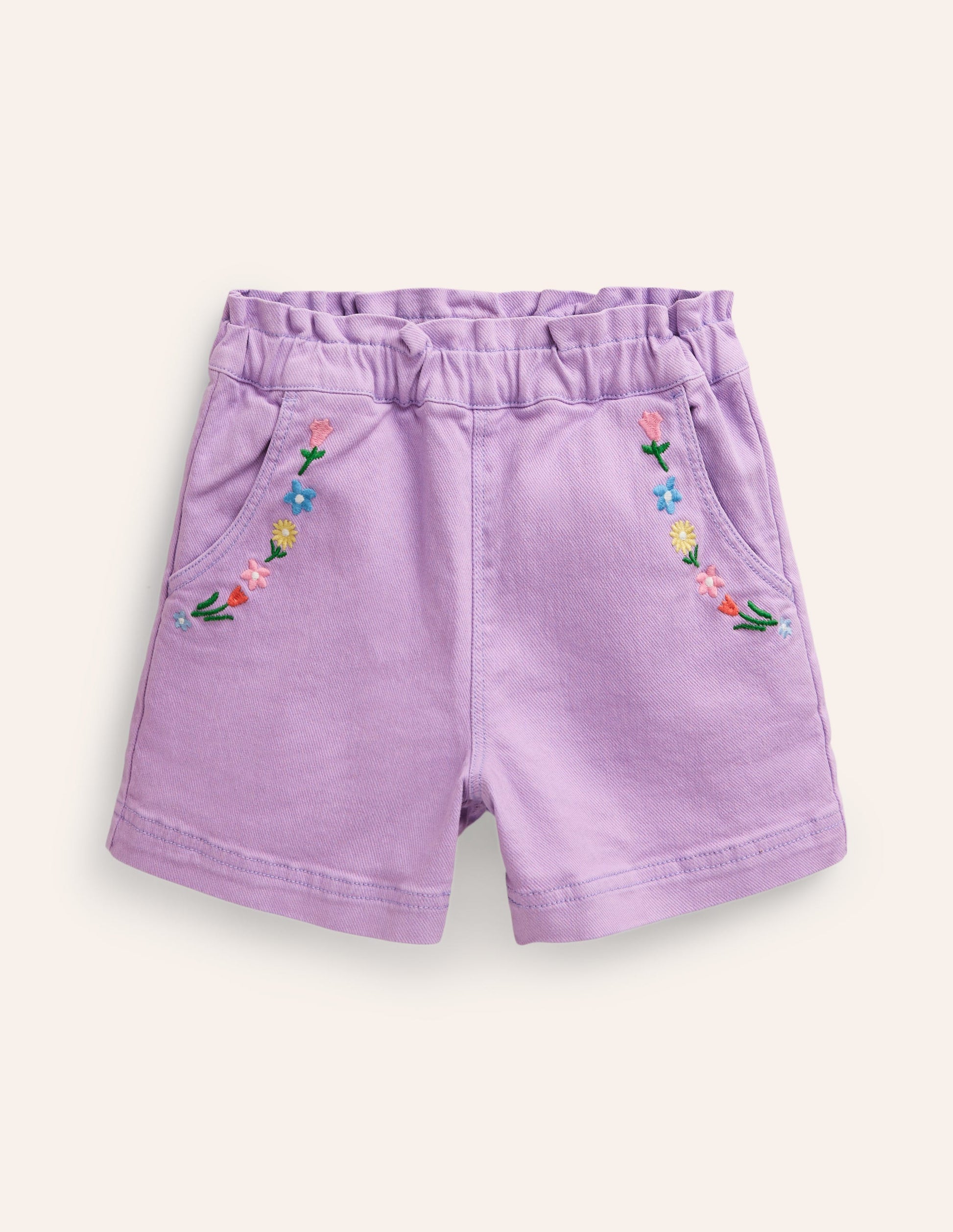 Pull-on Shorts-Crocus Purple Embroidery-1