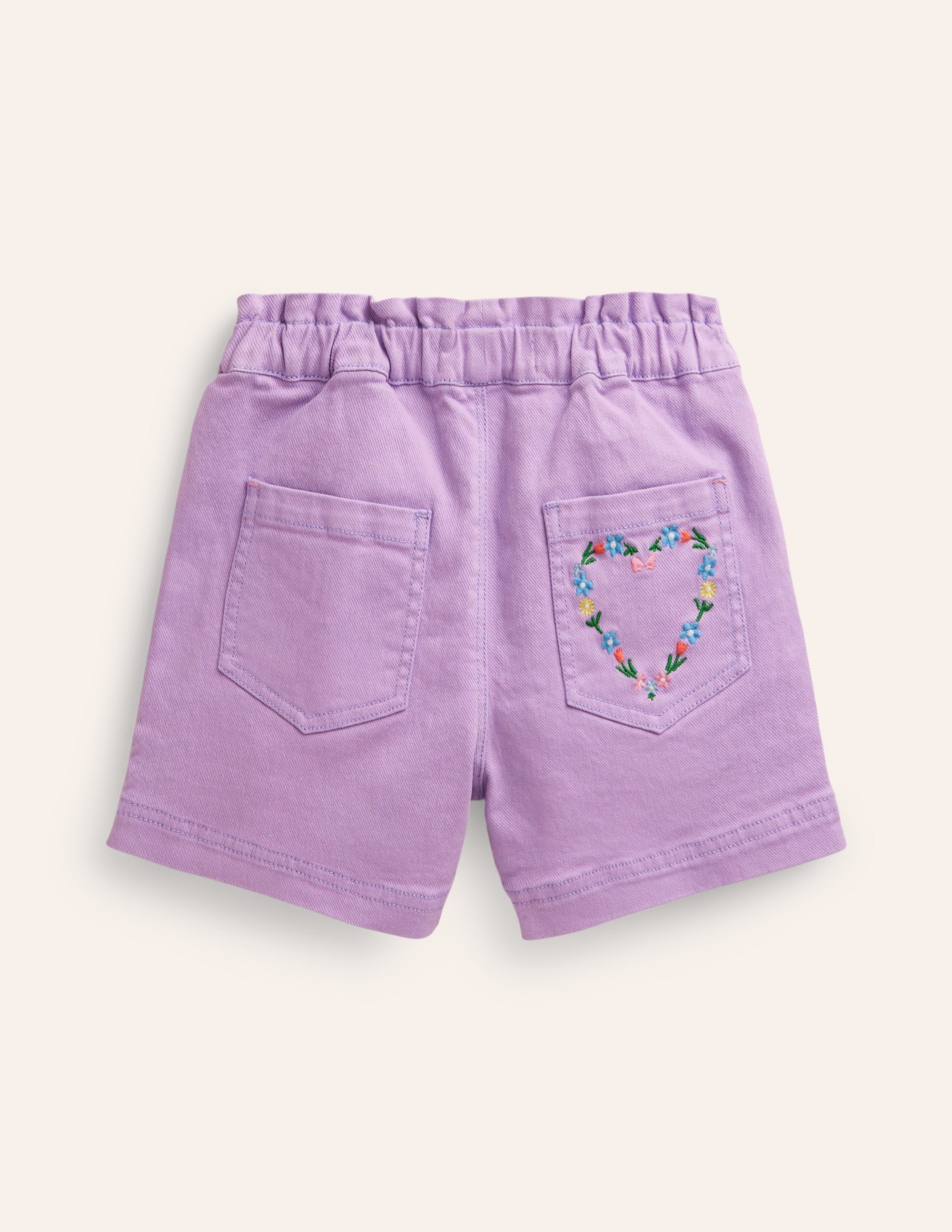 Pull-on Shorts-Crocus Purple Embroidery - Image 2