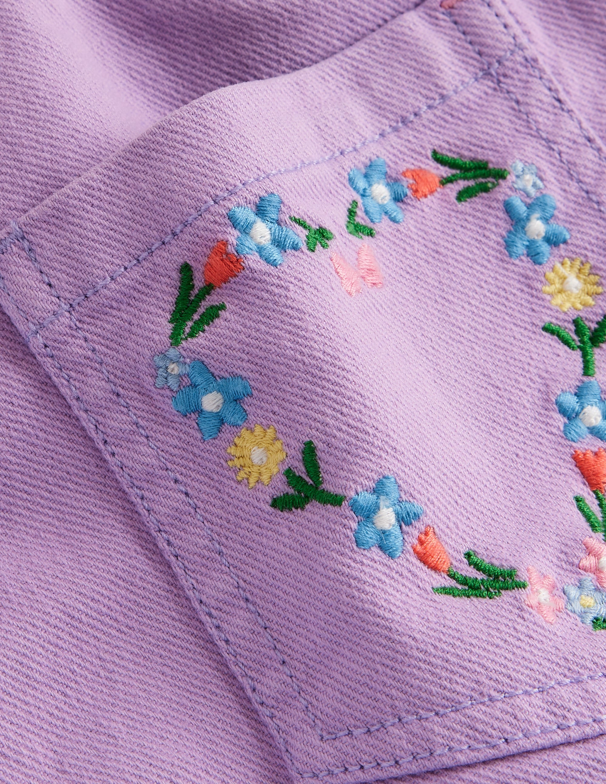 Pull-on Shorts-Crocus Purple Embroidery - Image 3