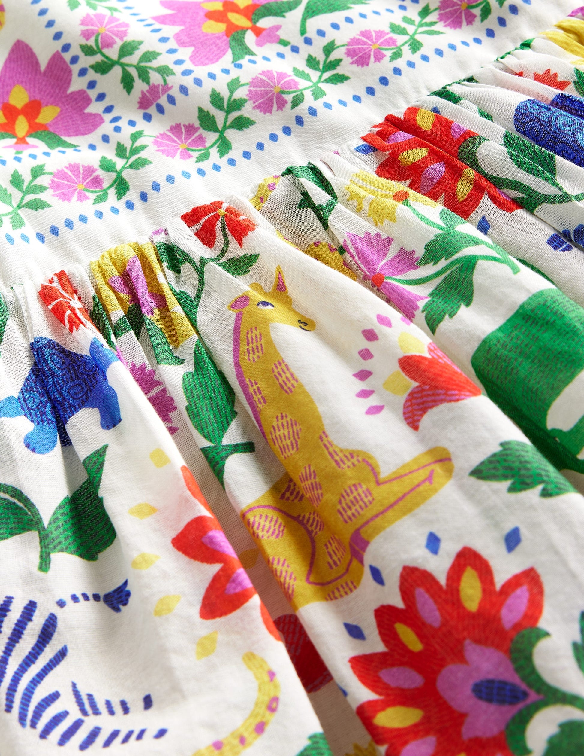 Kleid mit gekreuzten Rückenträgern-Bunt Safari Blumenmuster-3