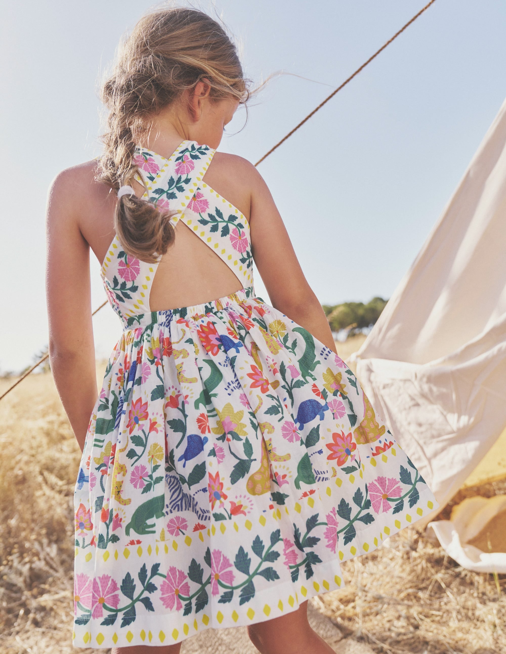 Cross-Back Dress-Multi Safari Floral - Image 5