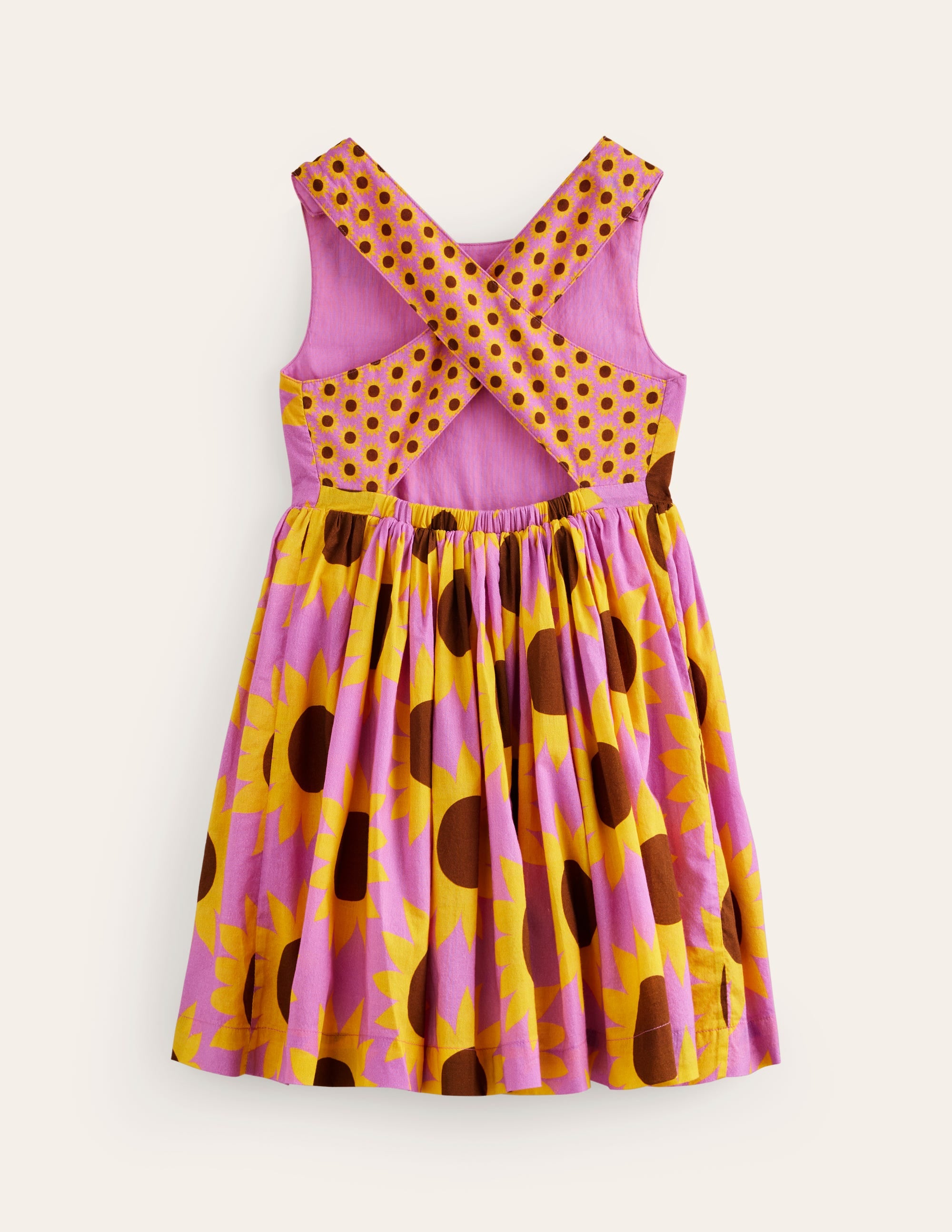 Robe à dos croisé-Motif Sunflower Geo rose - Image 2