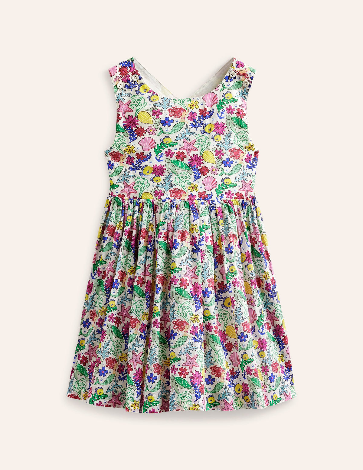 Kleid mit gekreuzten Rückenträgern-Bunt Meerjungfrau Verspielt - Image 1