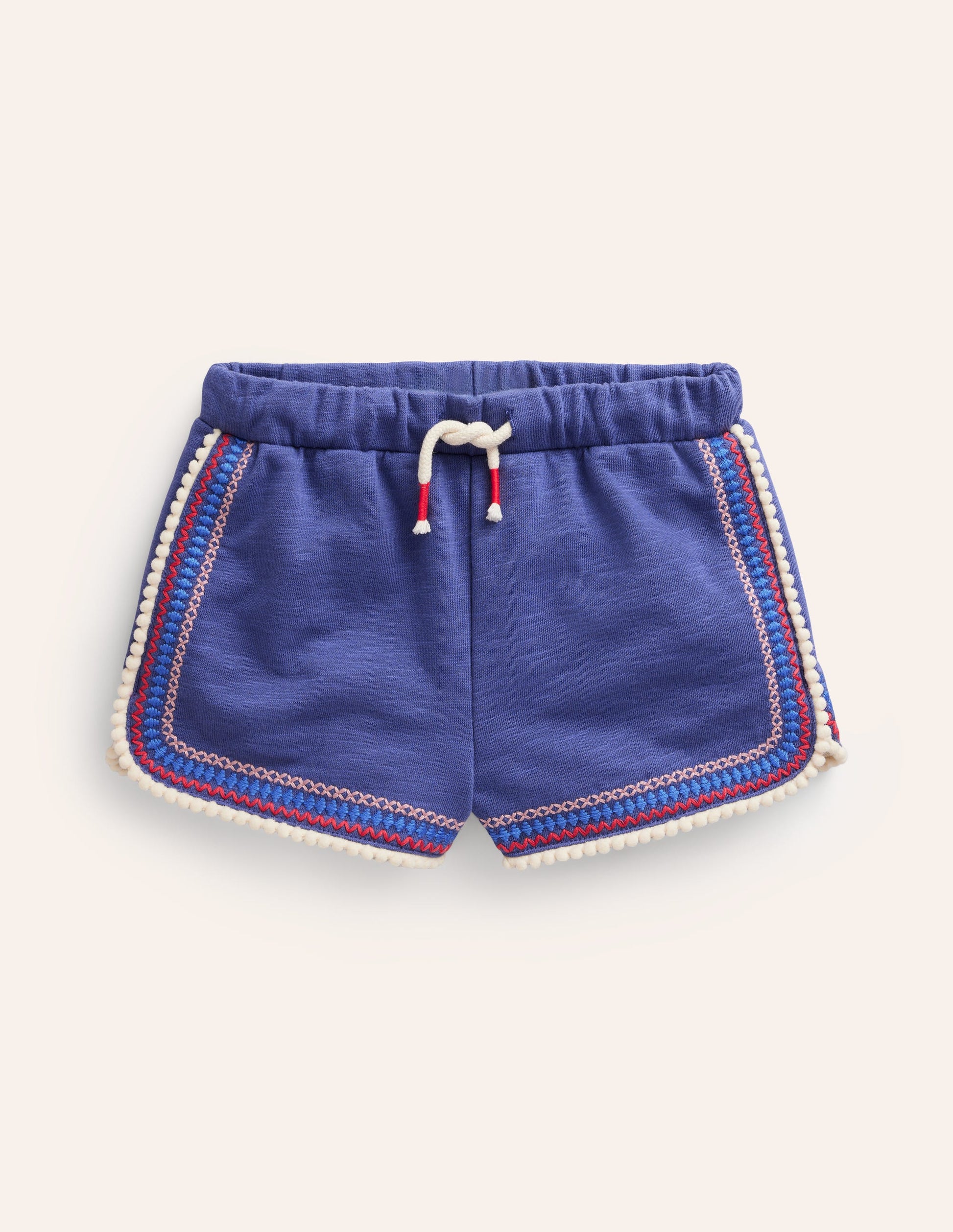 Short en jersey à pompons-Bleu robot-1