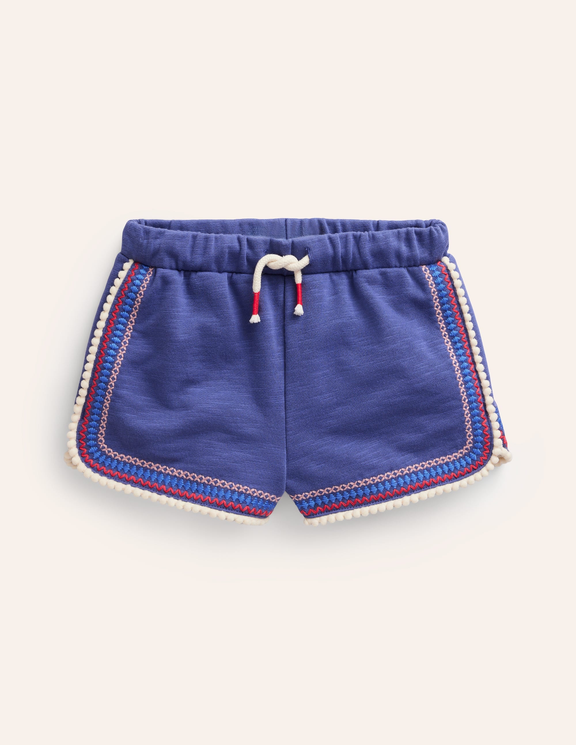 Short en jersey à pompons-Bleu robot - Image 1