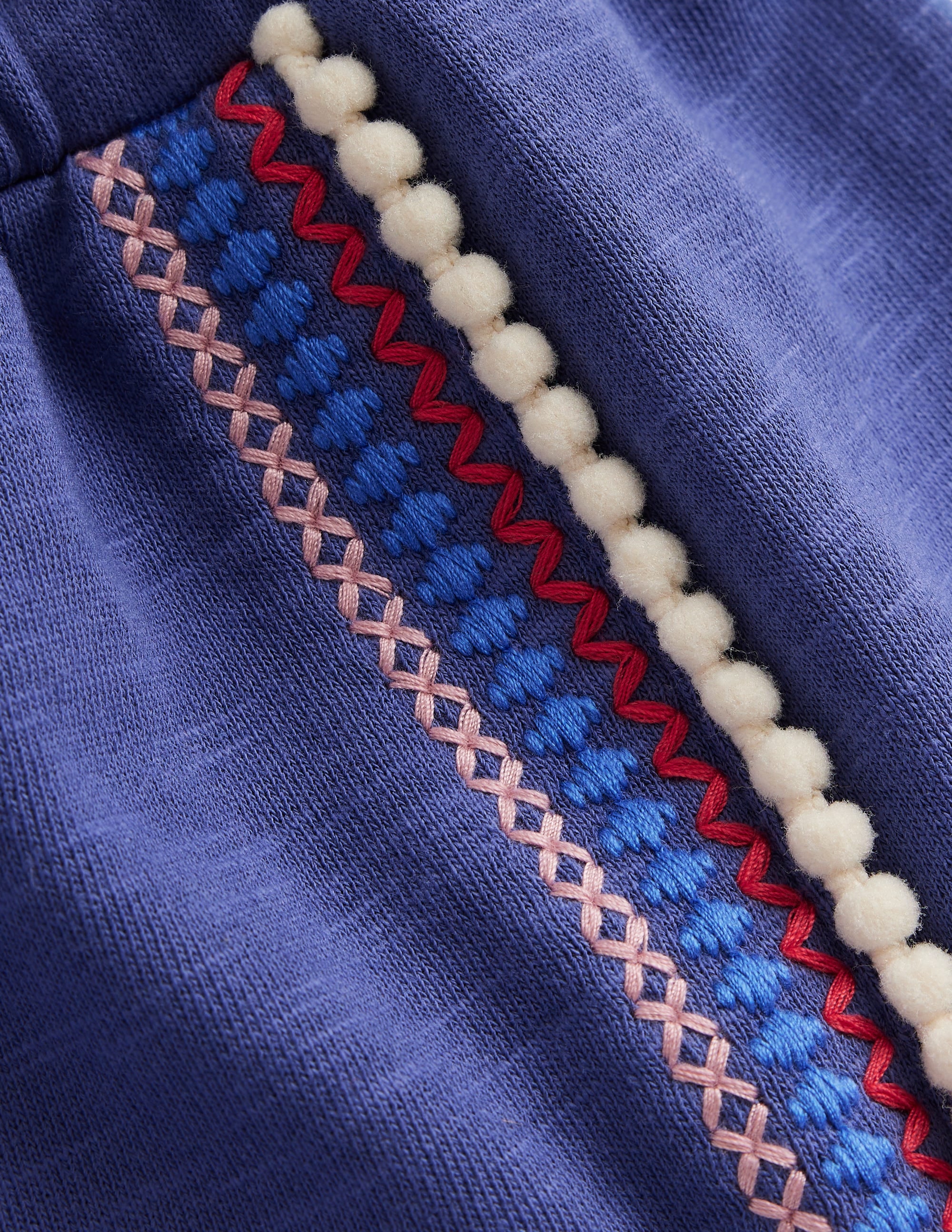Short en jersey à pompons-Bleu robot - Image 3