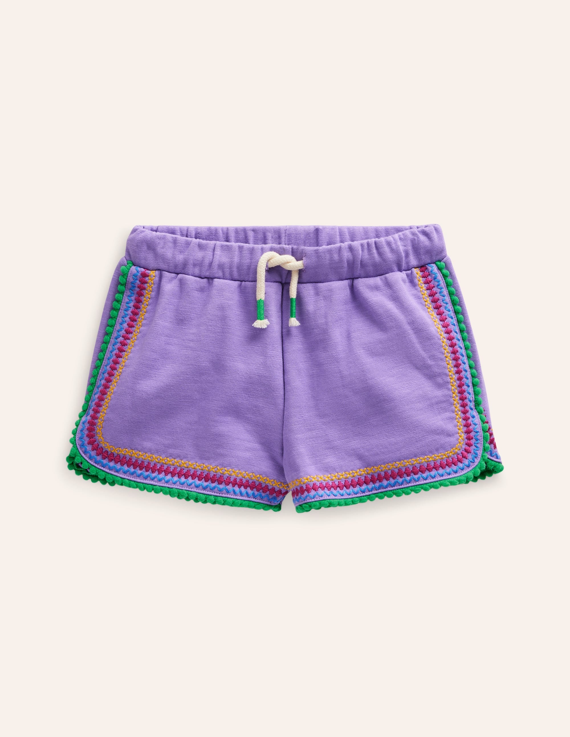 Short en jersey à pompons-Violet crocus - Image 1