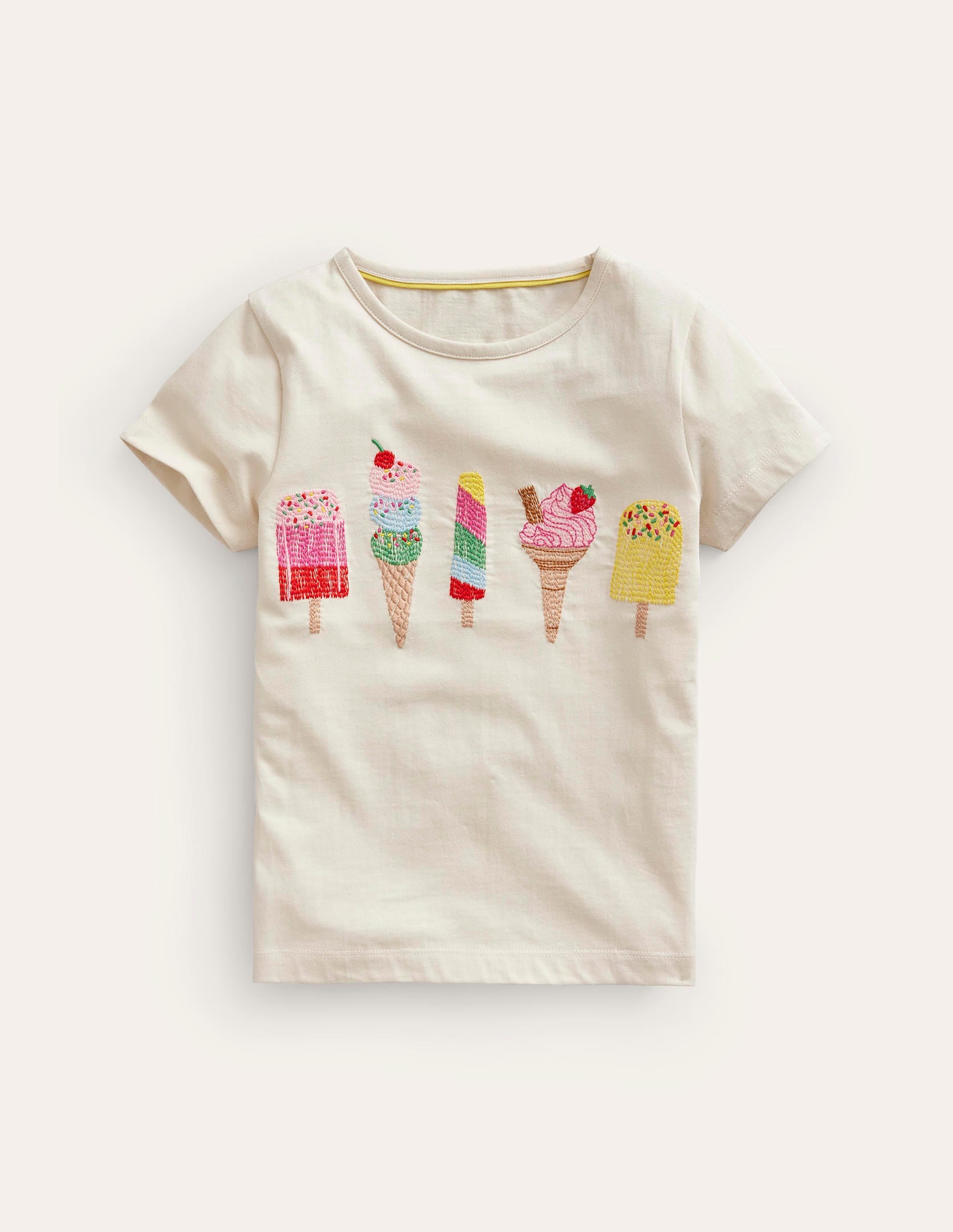 T-shirt à logo super surpiqûres-Glaces gousse de vanille-1