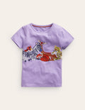 T-Shirt mit Superstitch-Logo-Parma-Violett Safari Tiere