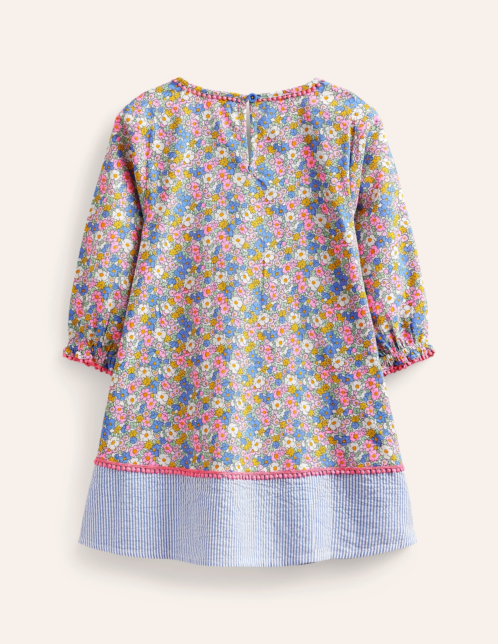 Langärmliger Kaftan mit Muster-Festivalrosa Nautisch Floral - Image 2