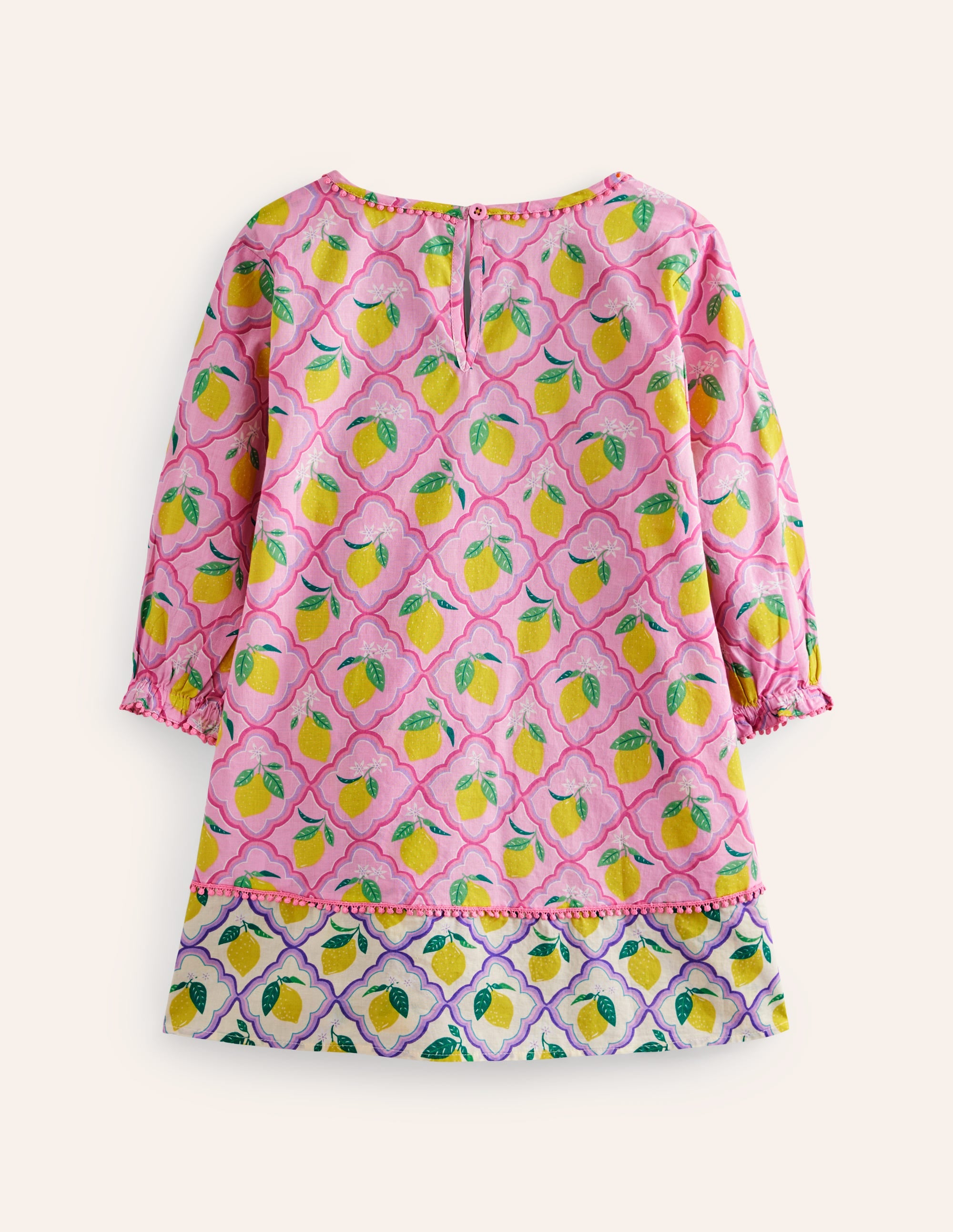 Caftan imprimé à manches longues-Citronneraie rose - Image 2