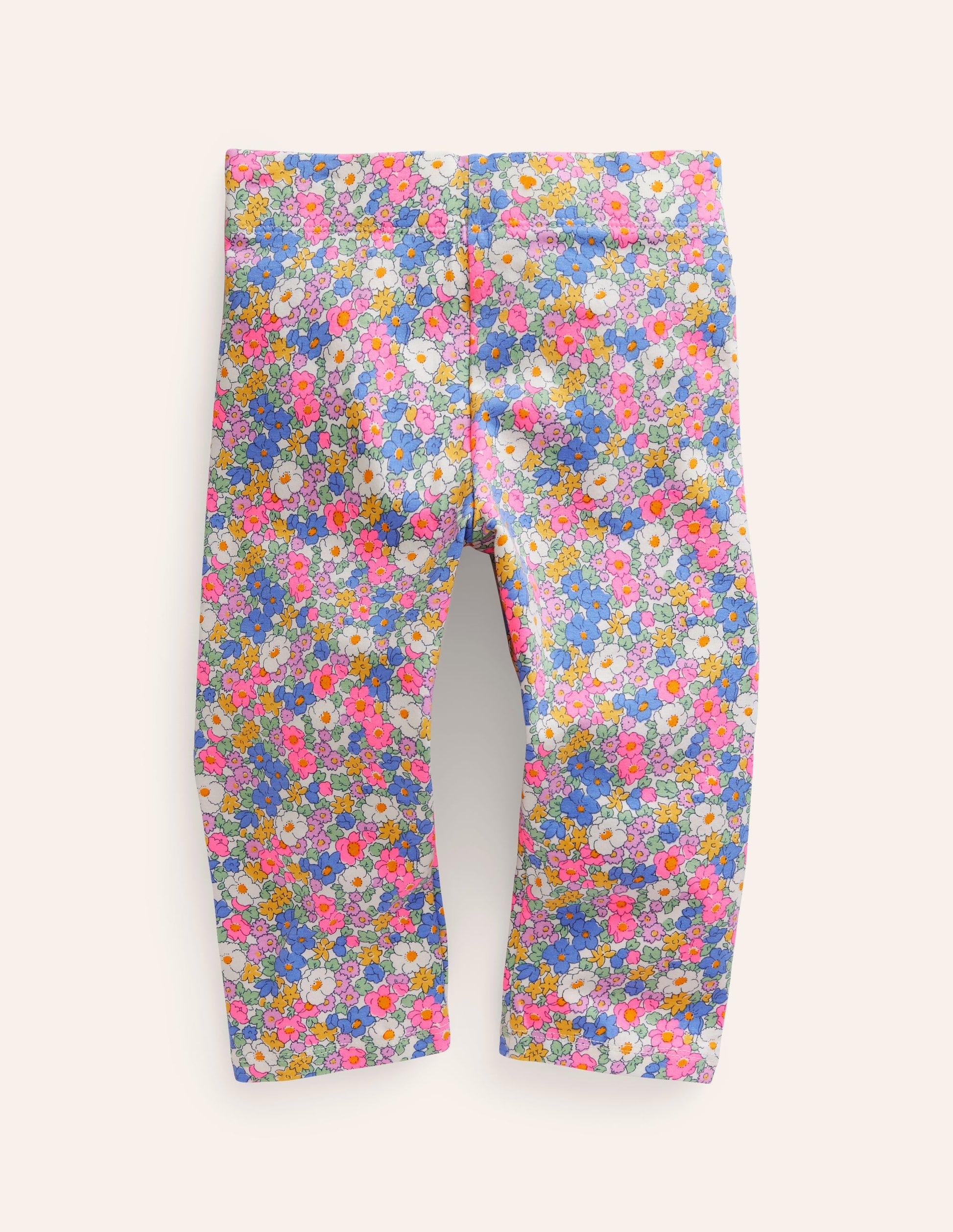 Legging court fun-Motif floral nautique rose festival-1