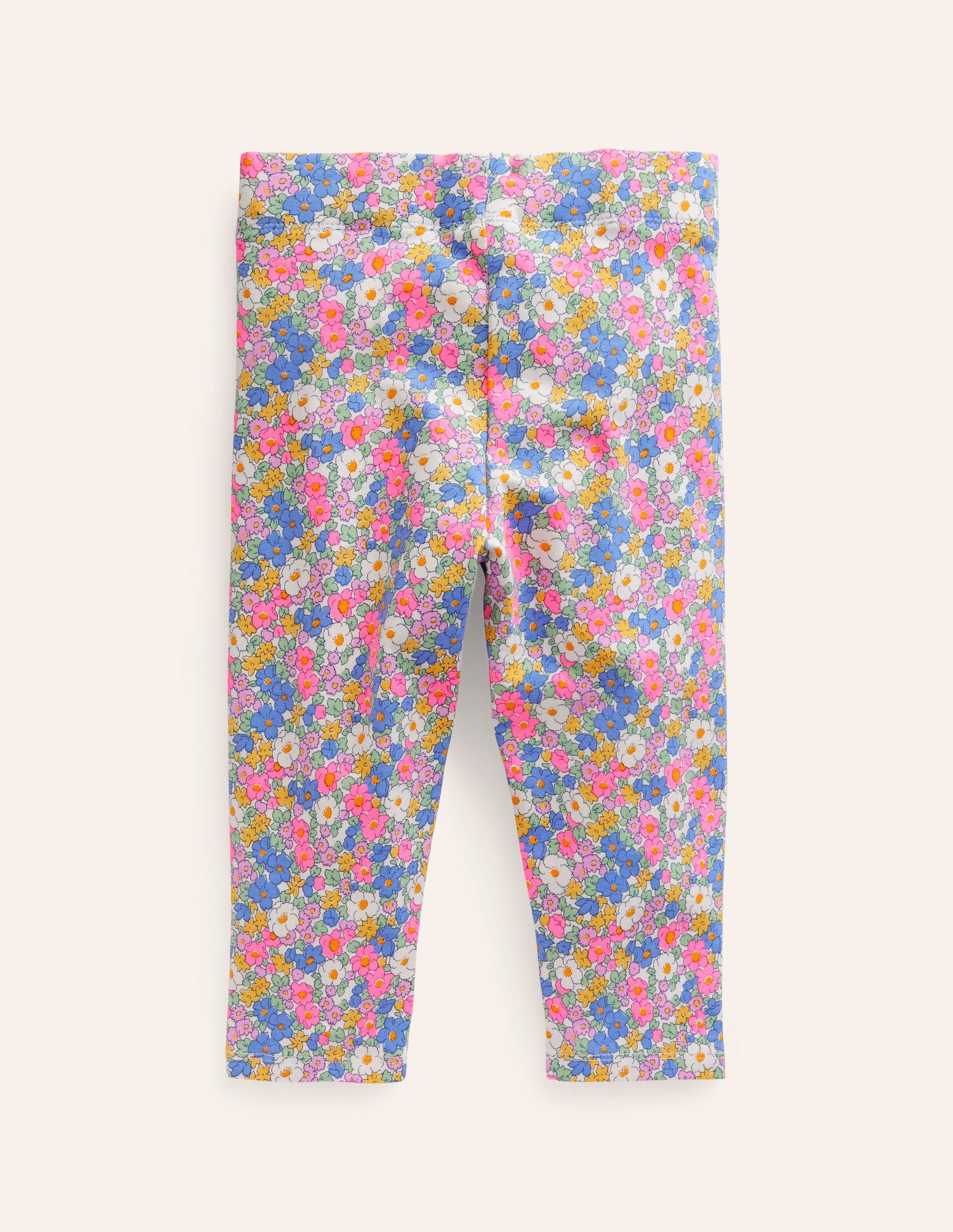 Legging court fun-Motif floral nautique rose festival-2