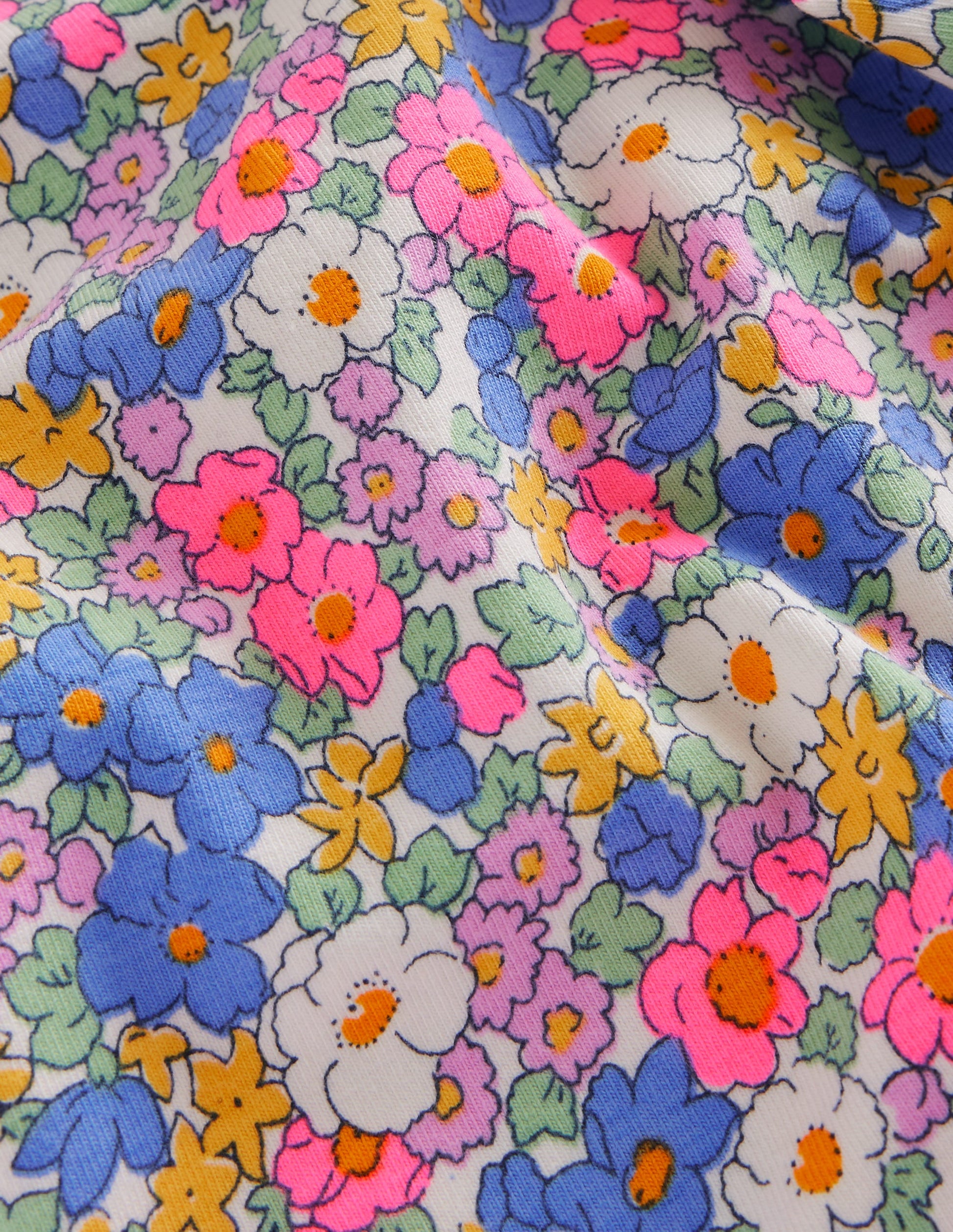 Legging court fun-Motif floral nautique rose festival-3