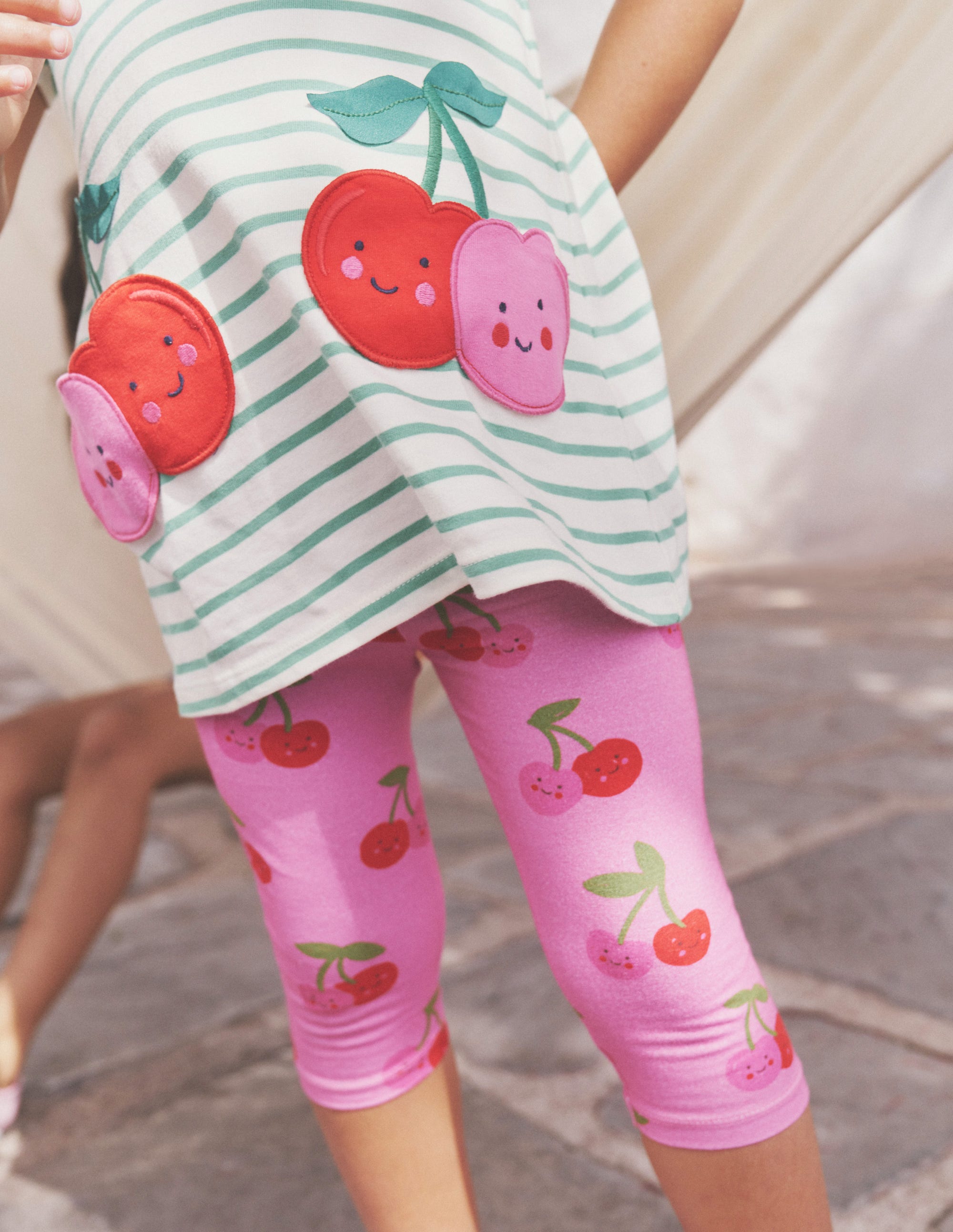 Legging court fun-Cerises roses - Image 4