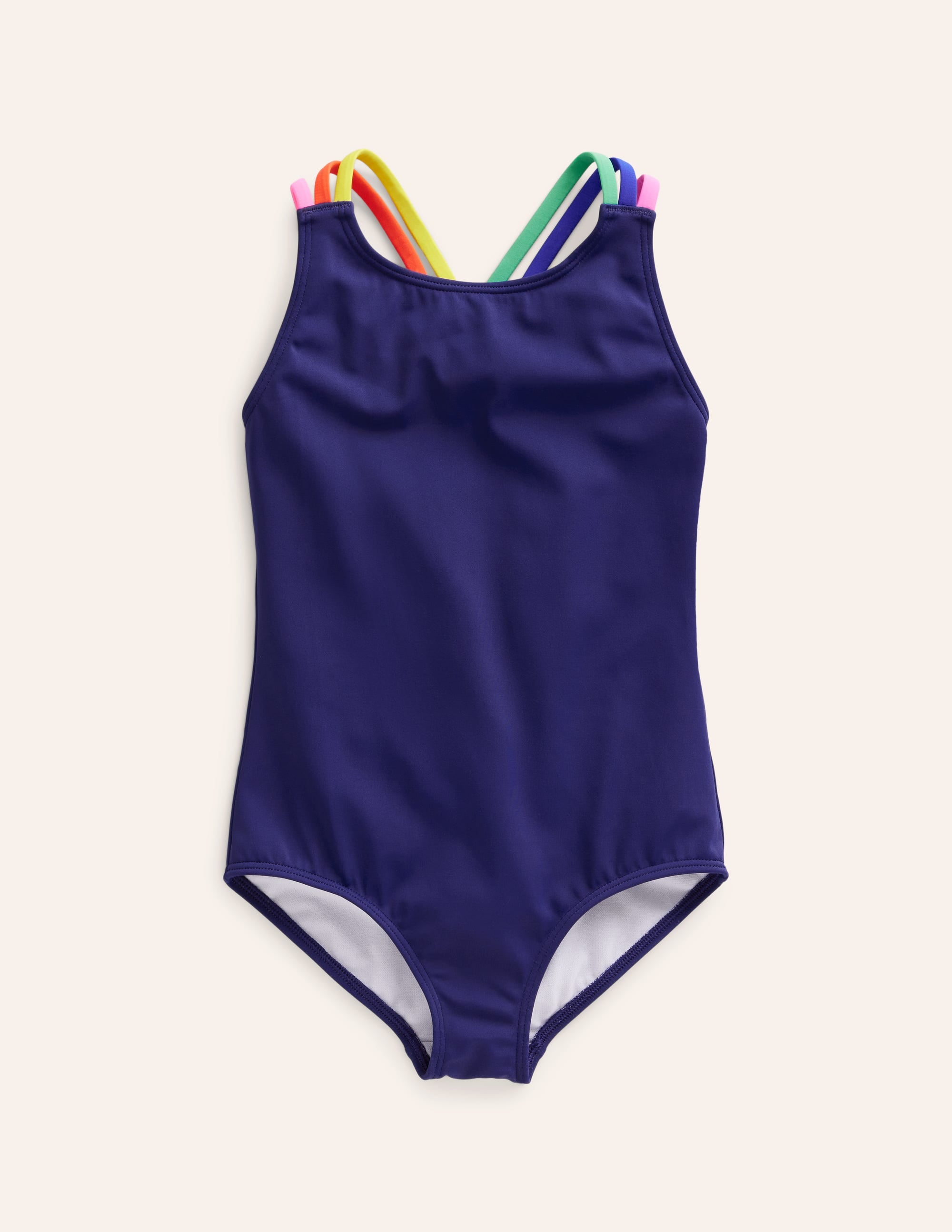 Badeanzug mit gekreuzten Rückenträgern in Regenbogenfarben-Anemone - Image 1