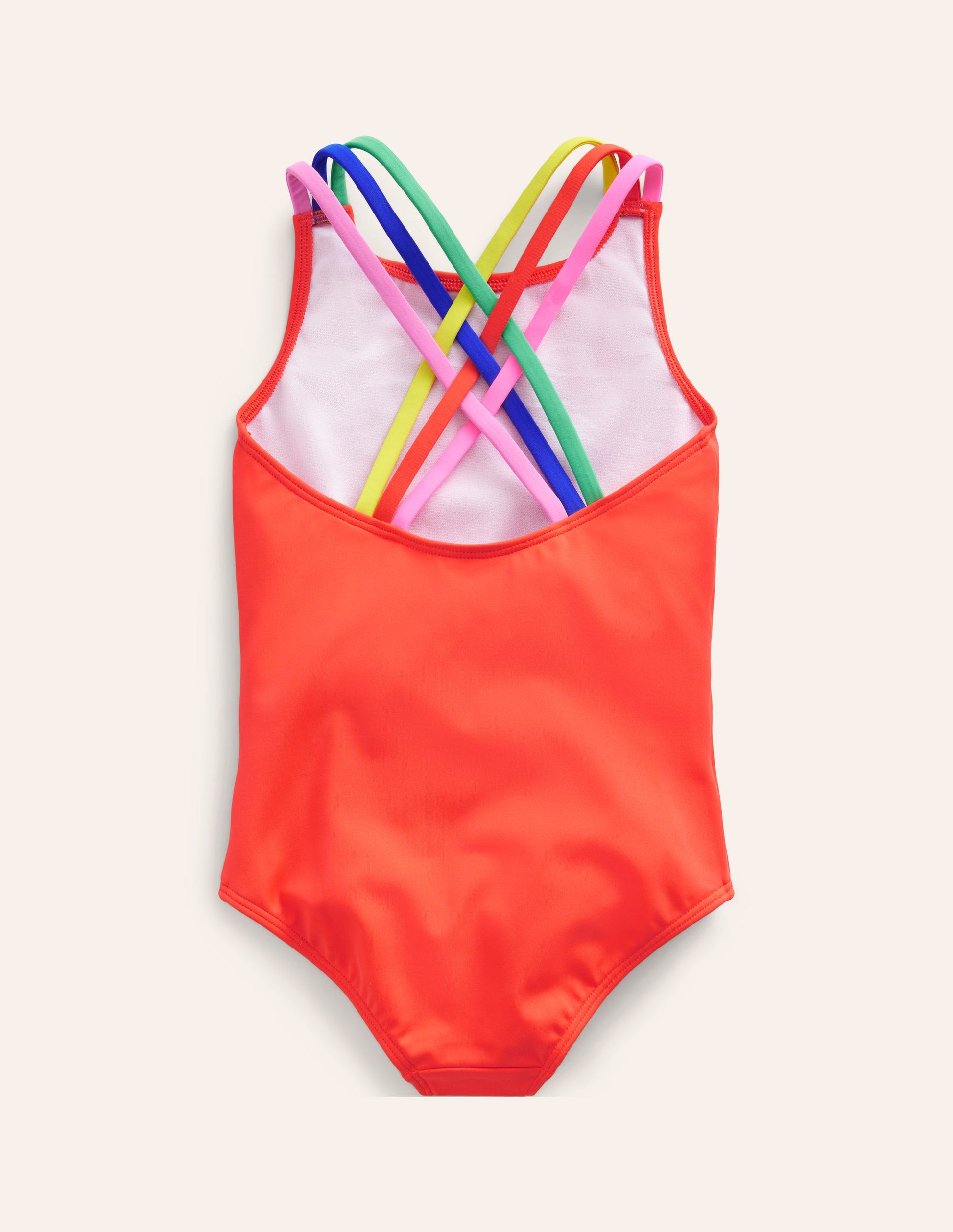 Badeanzug mit gekreuzten Rückenträgern in Regenbogenfarben-Clementine-2